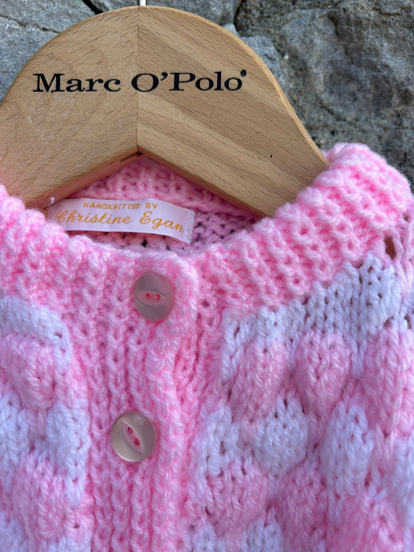 Pink bubble knit cardigan 0-1m (50-56cm)