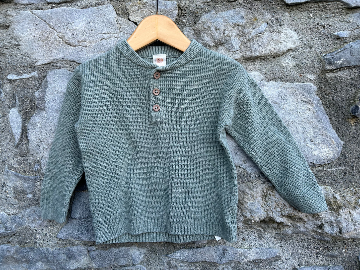 Khaki waffle top 12-18m (80-86cm)