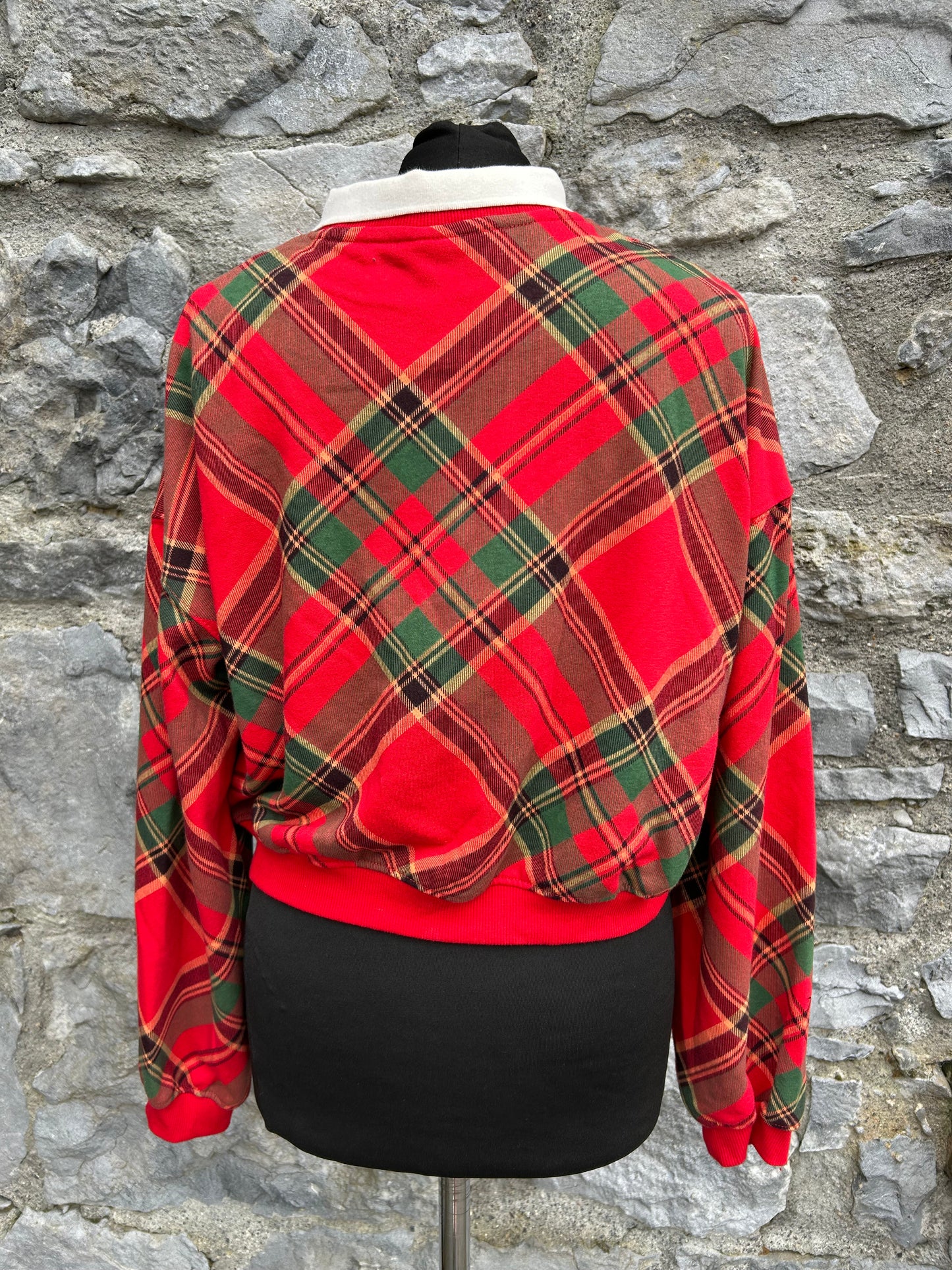 Red&green check cropped top 13-14y (158-164cm)