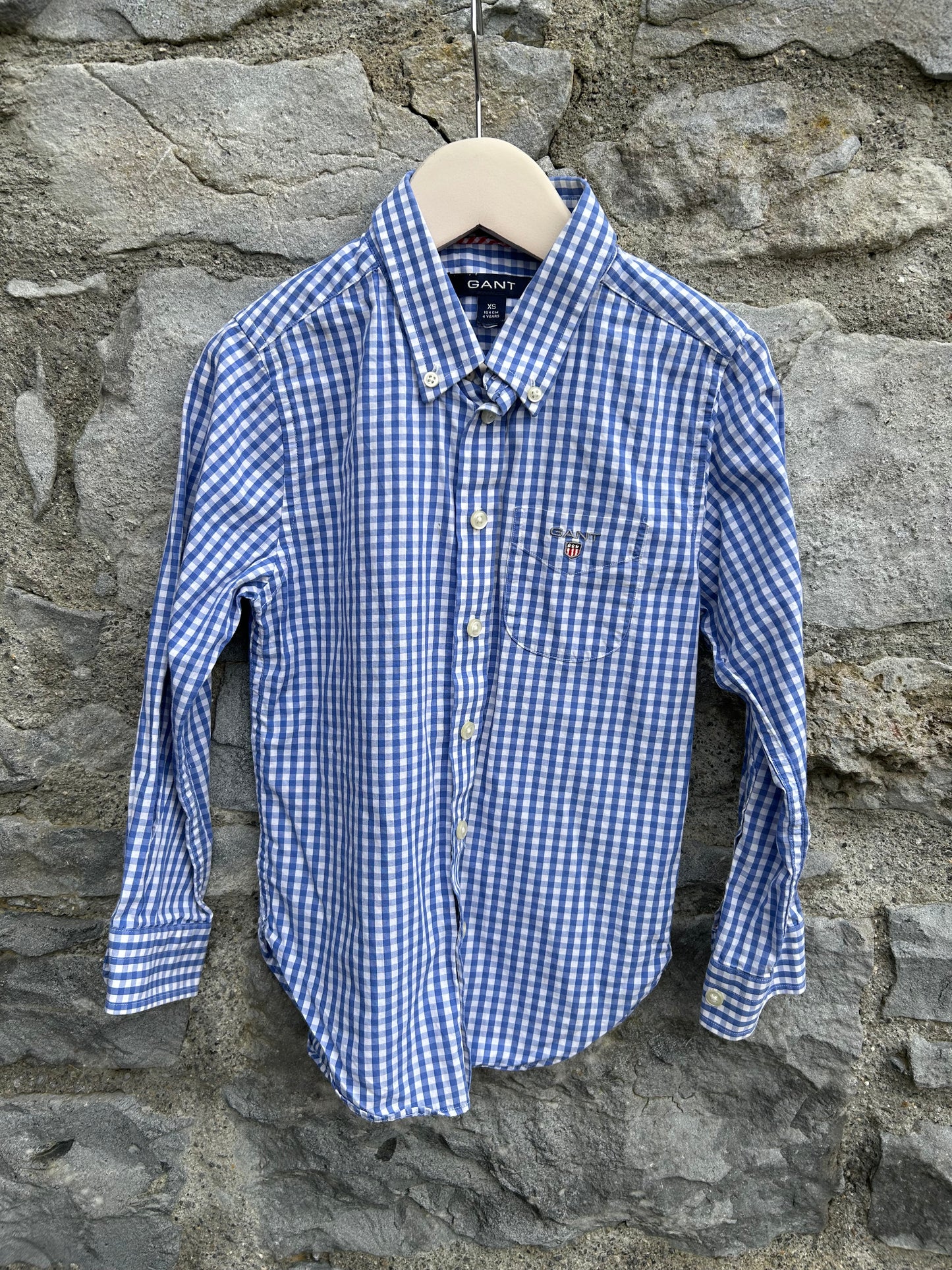 Blue gingham shirt 4y (104cm)