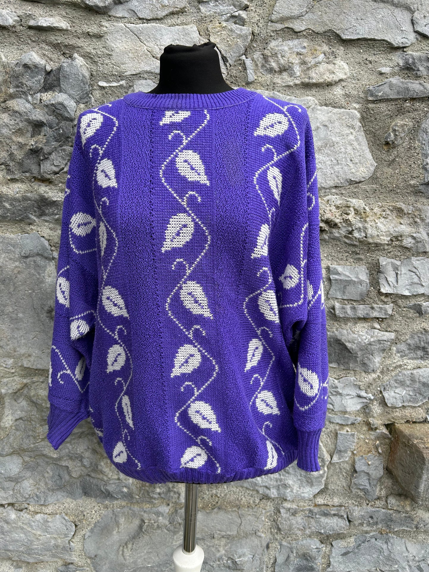 80s leaves purple jumper uk 12-14