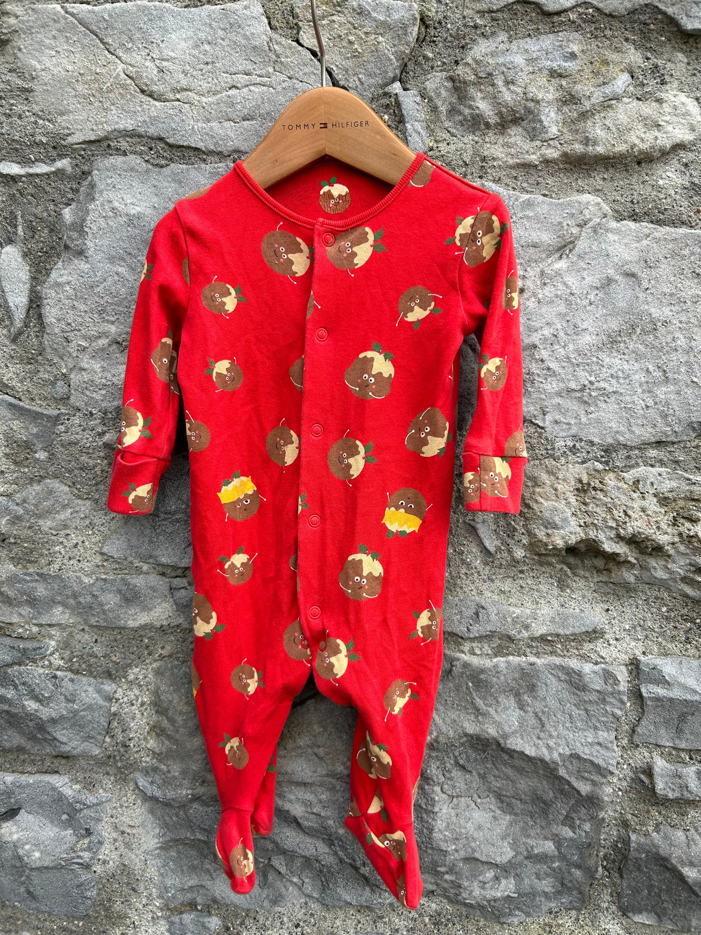 Christmas pudding red onesie 3-6m (62-68cm)