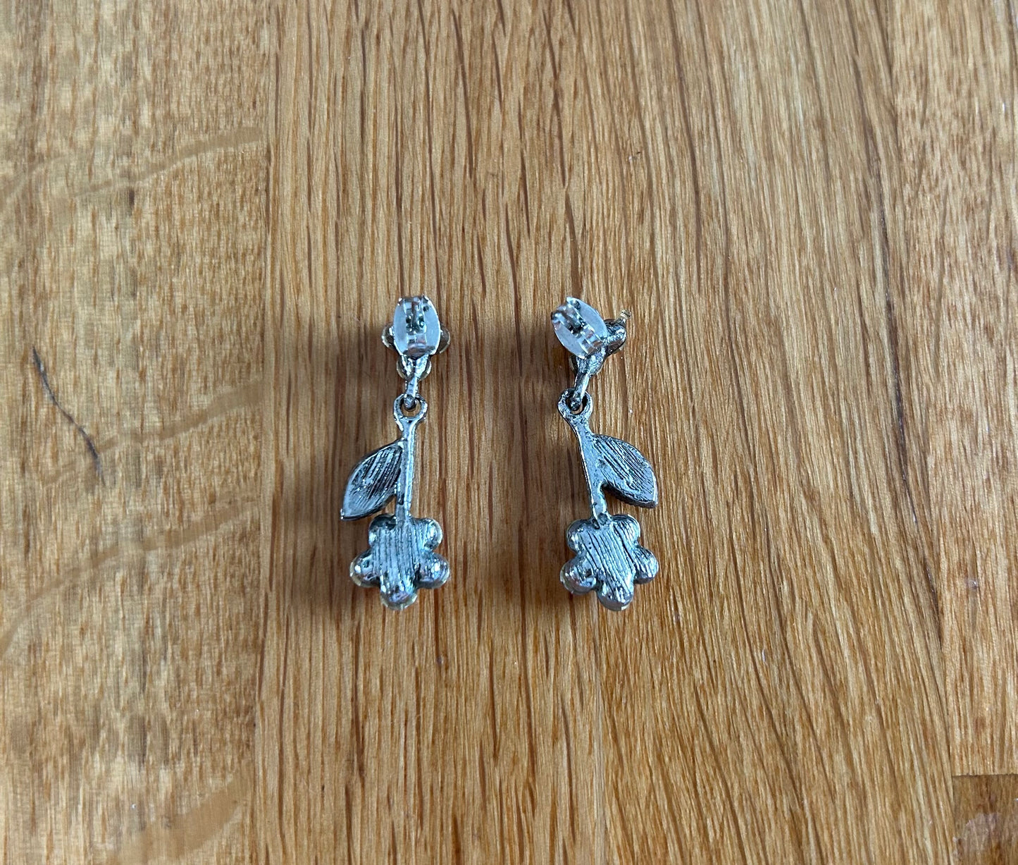 Pink flower earrings