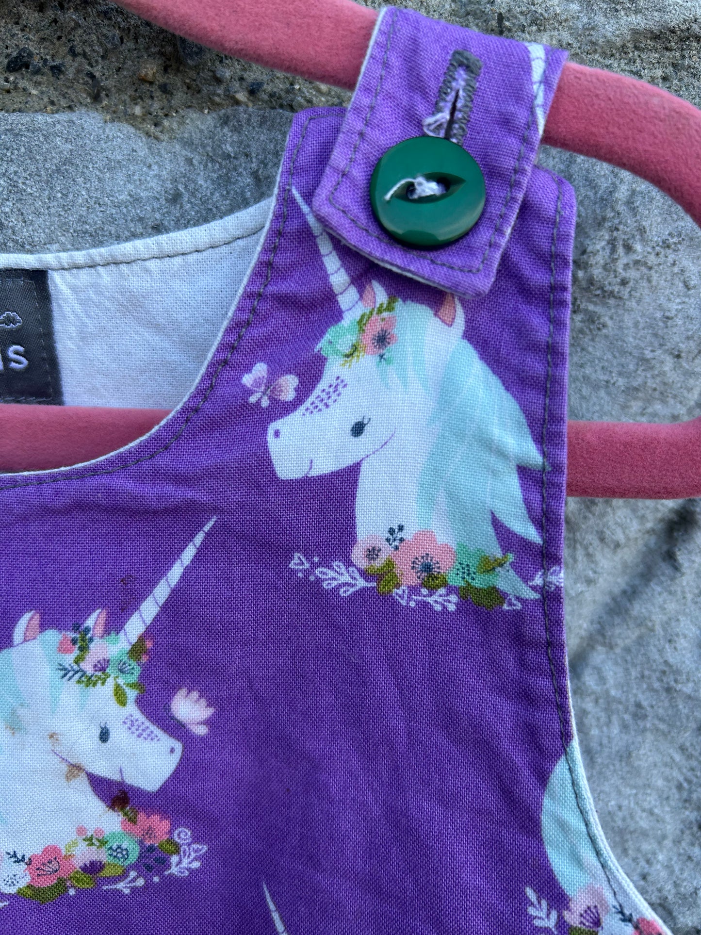 Unicorn purple pinafore 3y (98cm)
