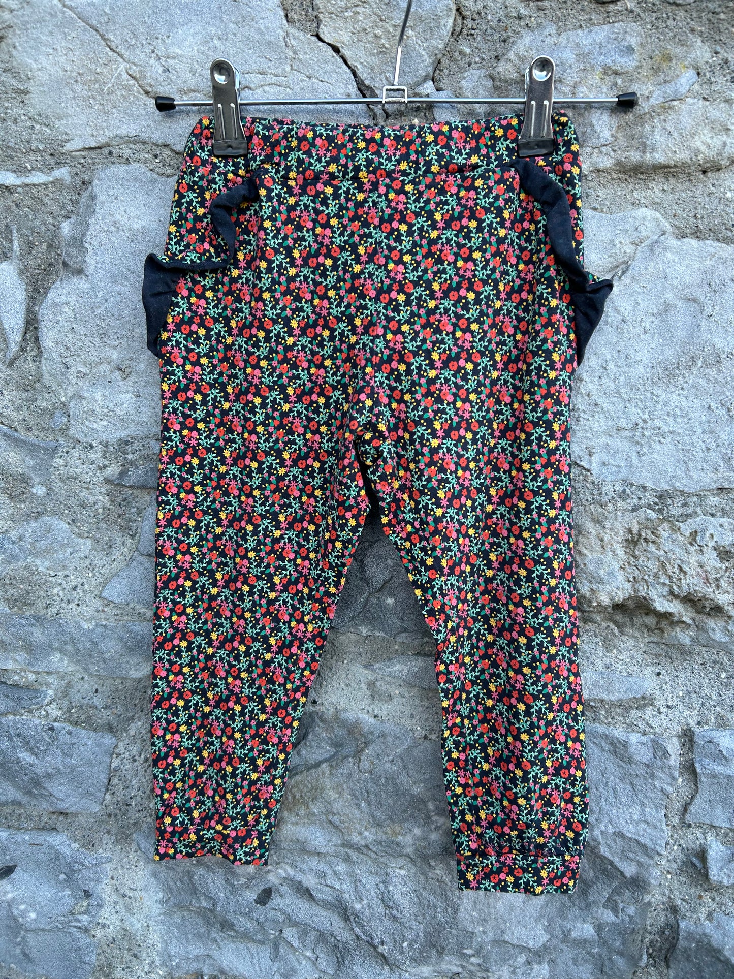 Red flowers baggy pants 18-24m (86-92cm)