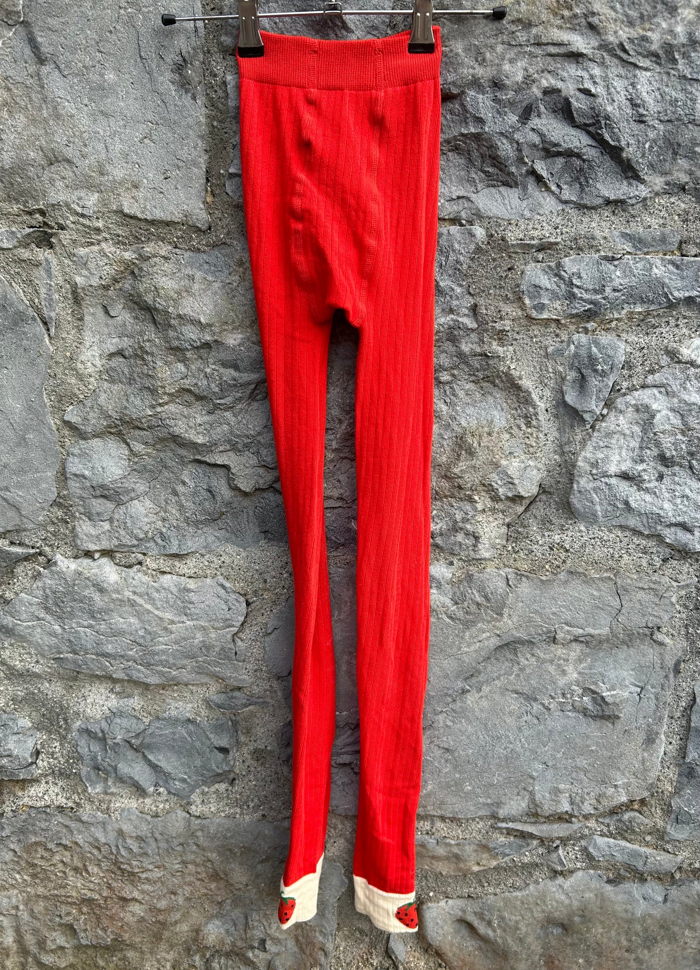 Red footless tights 10y (140cm)