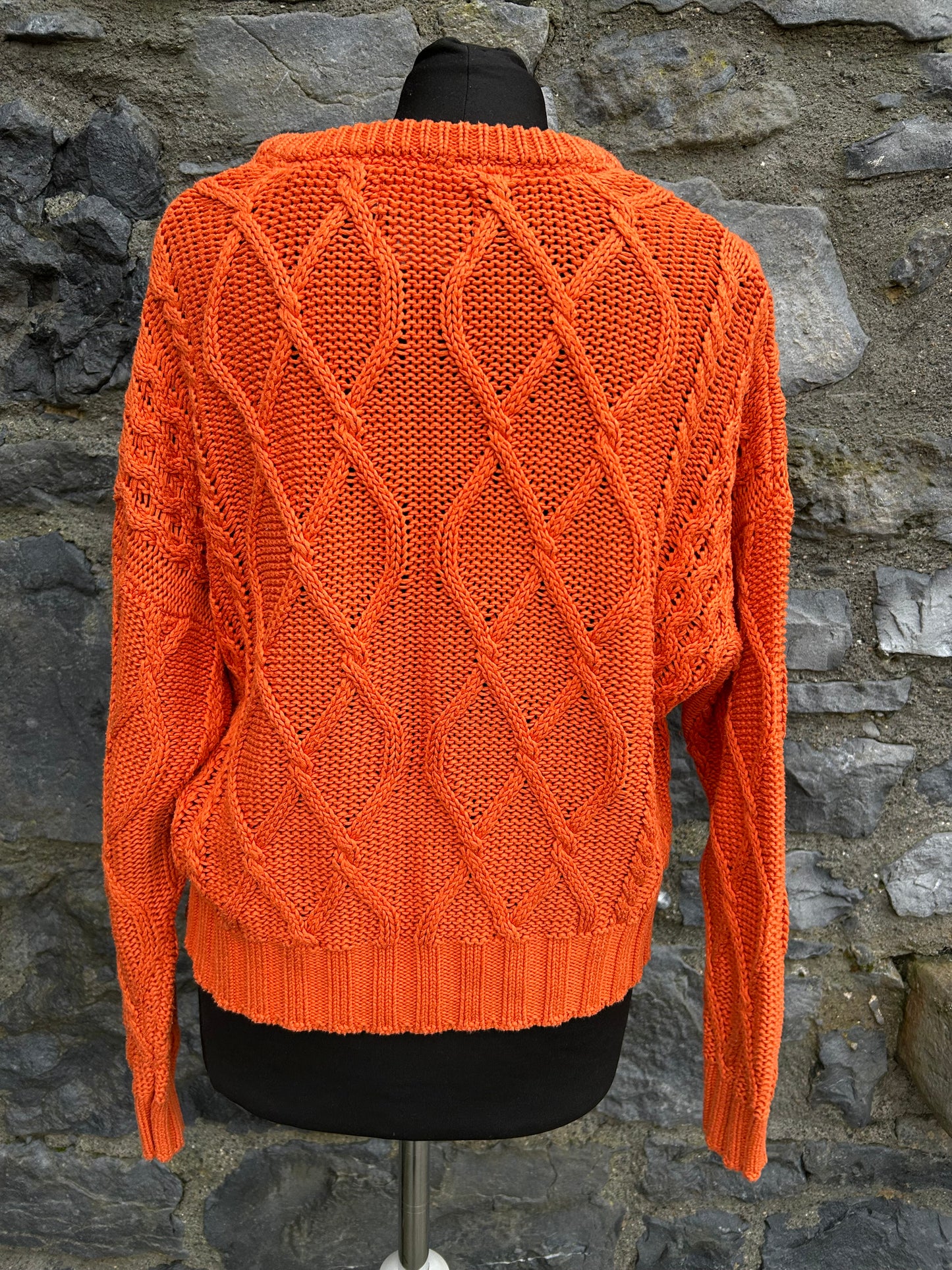 Orange cable knit jumper uk 12