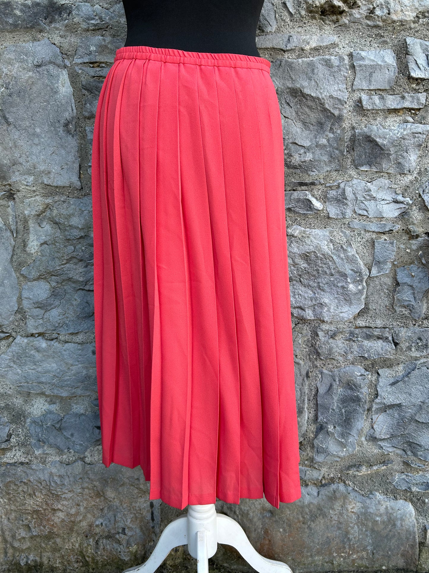 80s coral pleated skirt uk 8-10
