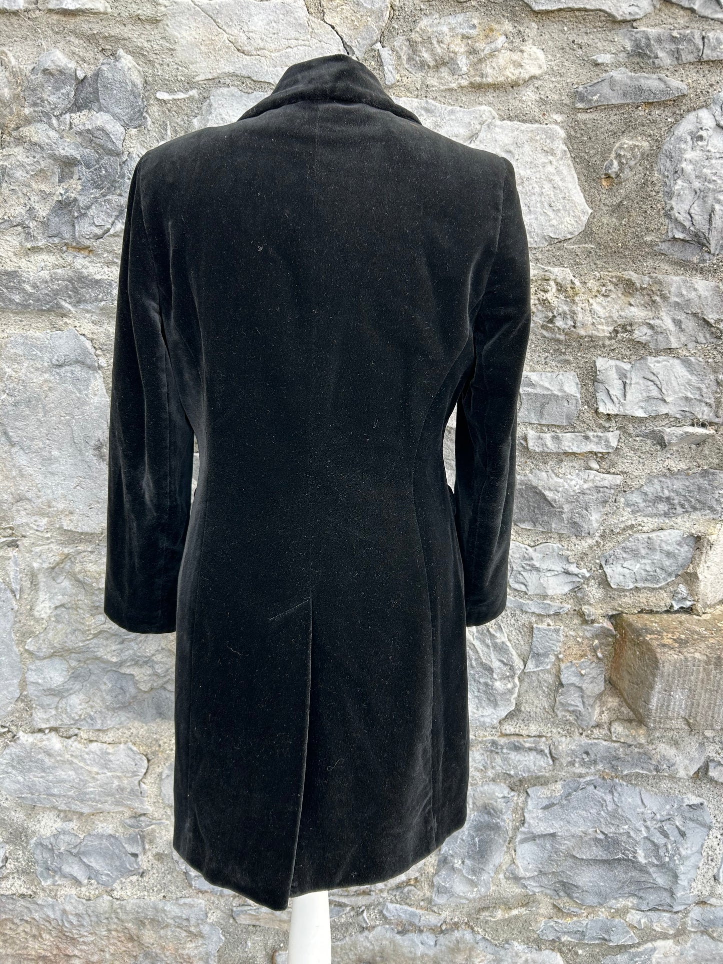 90s black velvet coat uk 8