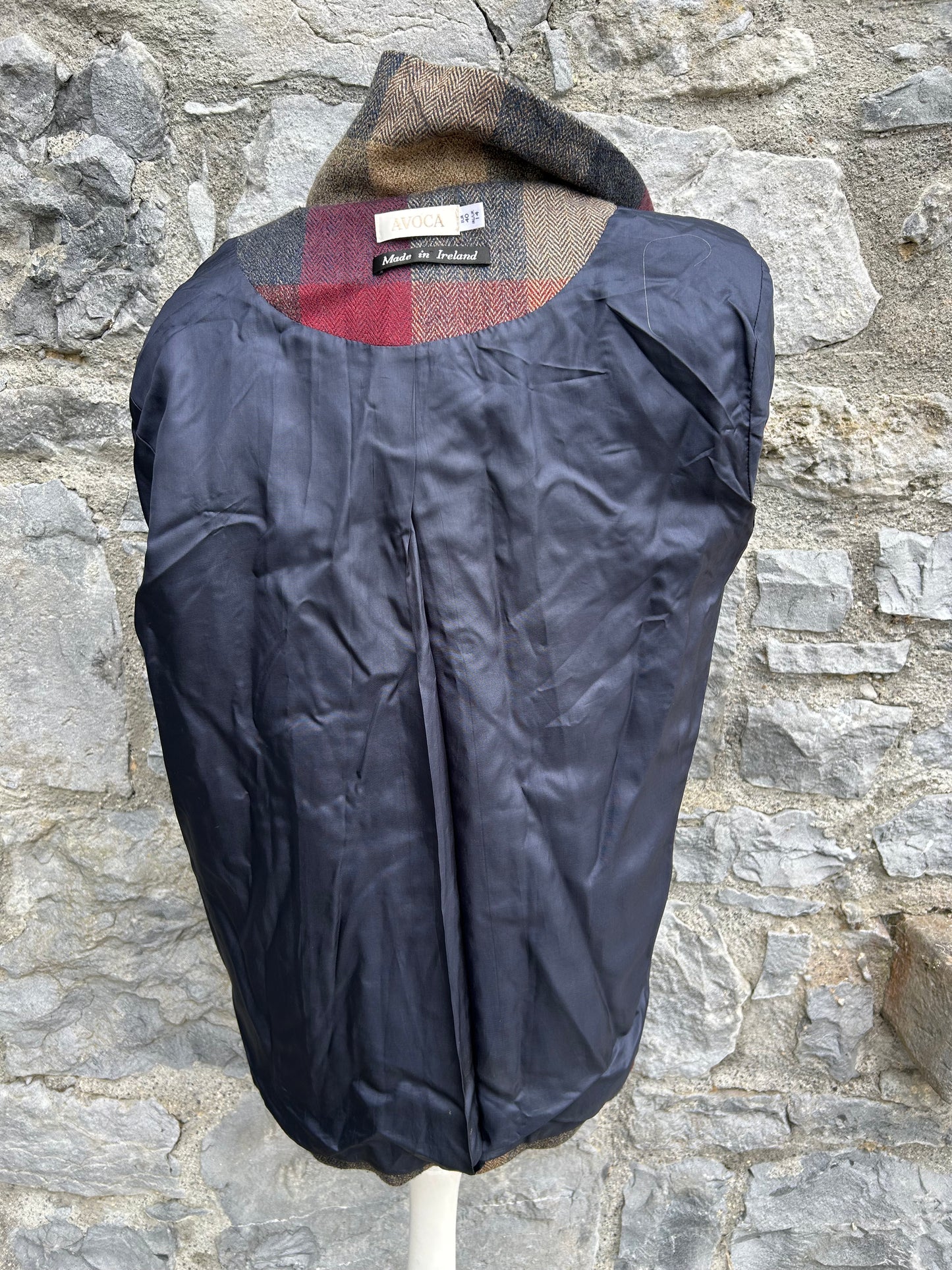 90s patchwork wool jacket uk 12