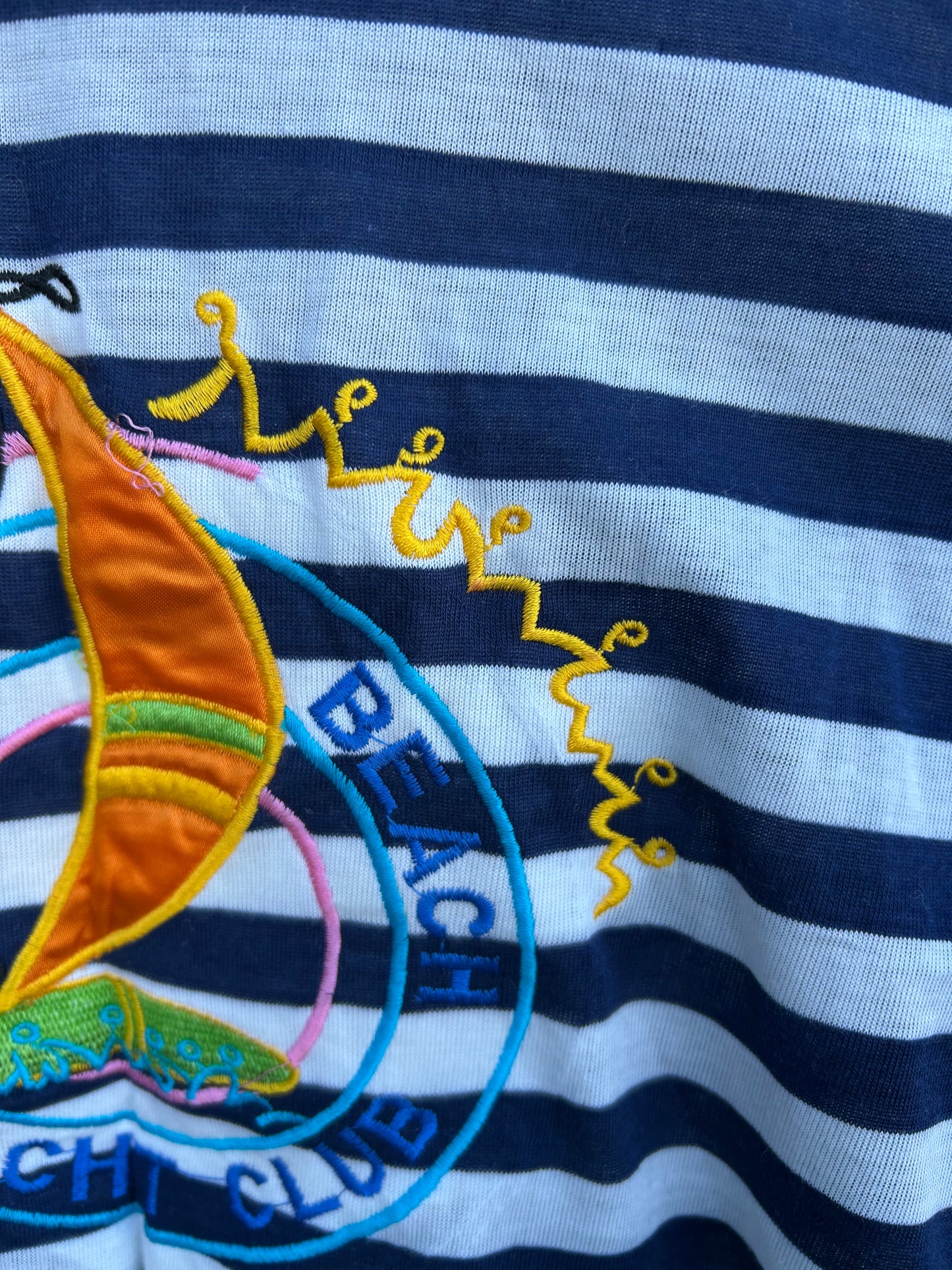 80s beach club stripy top 10y (140cm)