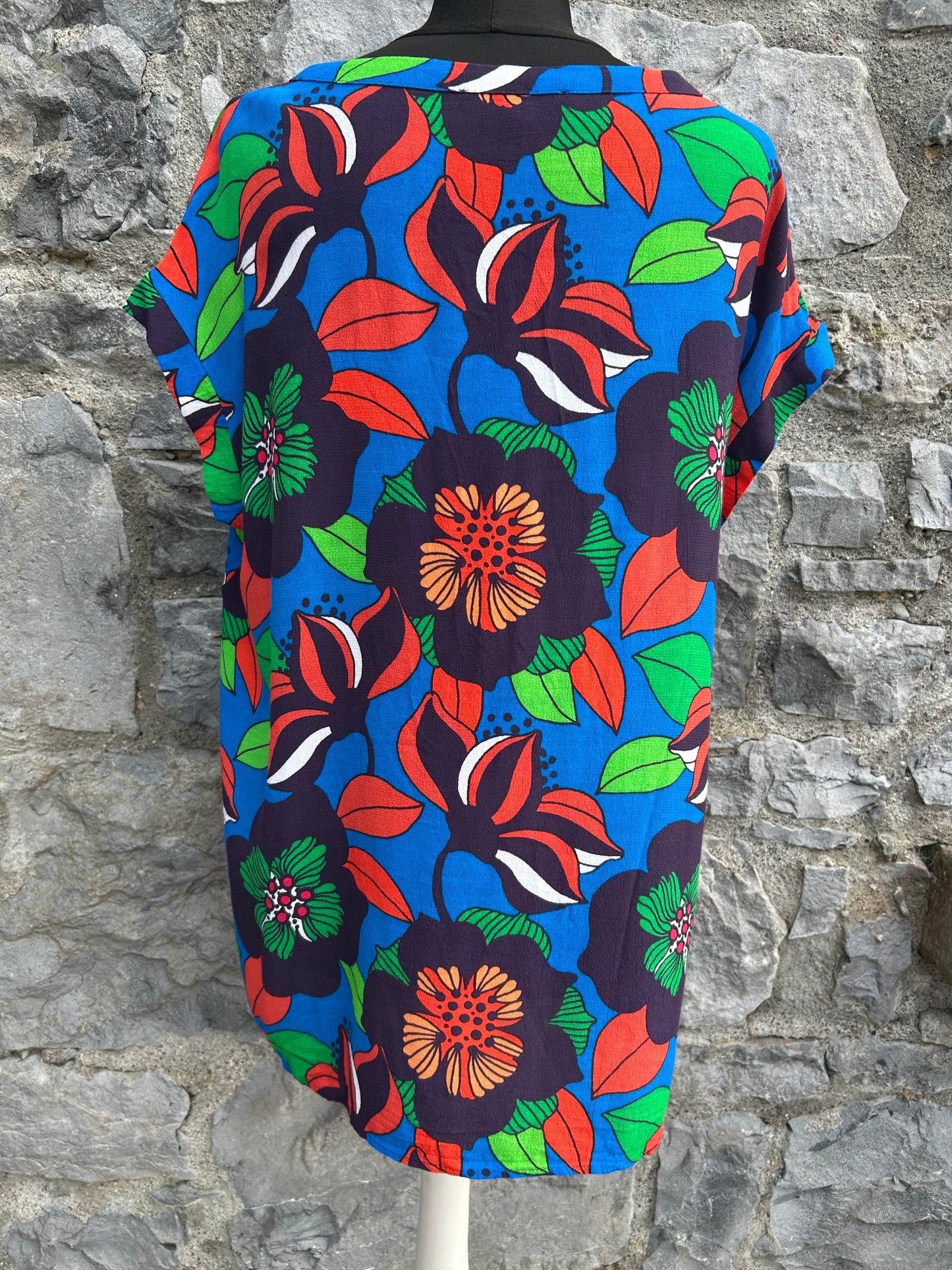 Floral blue blouse uk 12