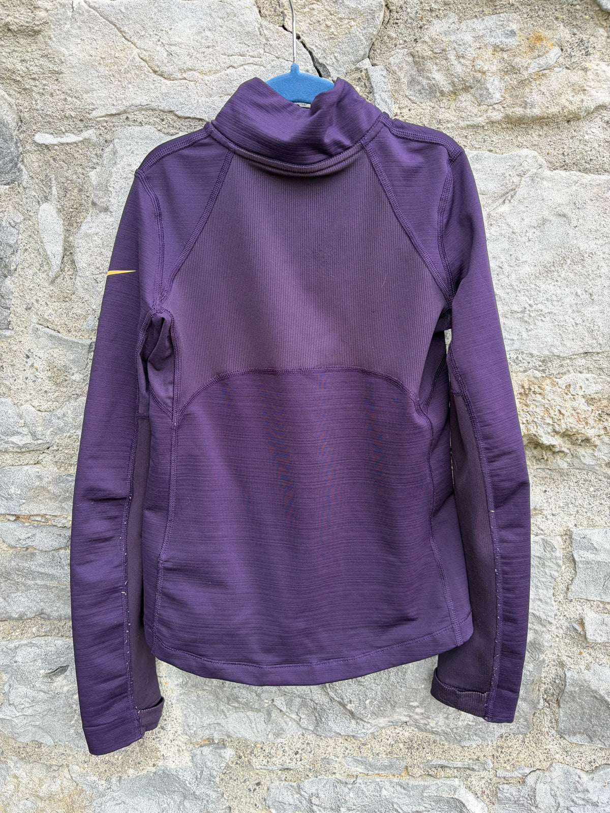Nike Pro purple half-zip athletic top 8-9y (128-134cm)