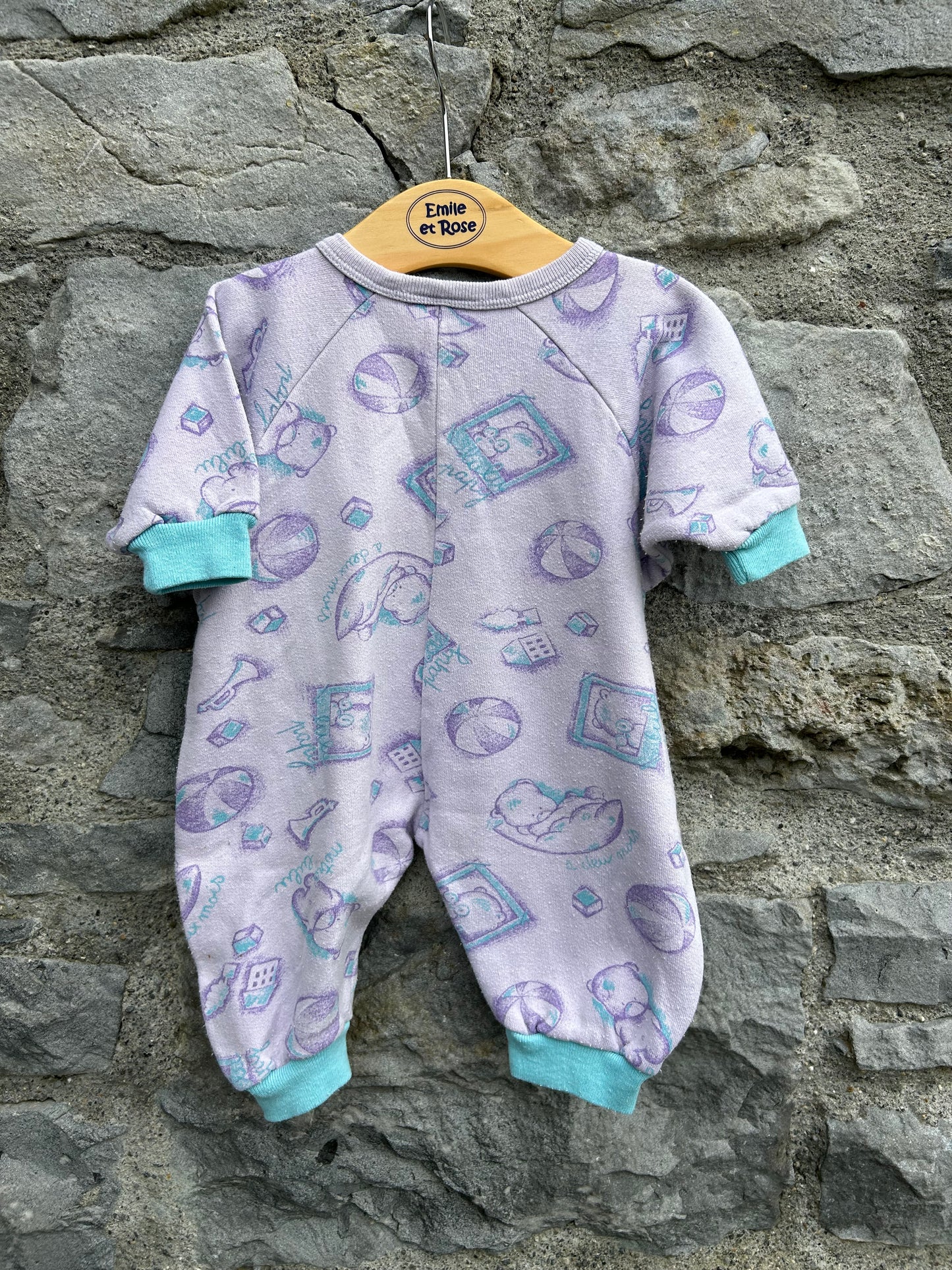 80s toys purple onesie 0-3m (56-62cm)