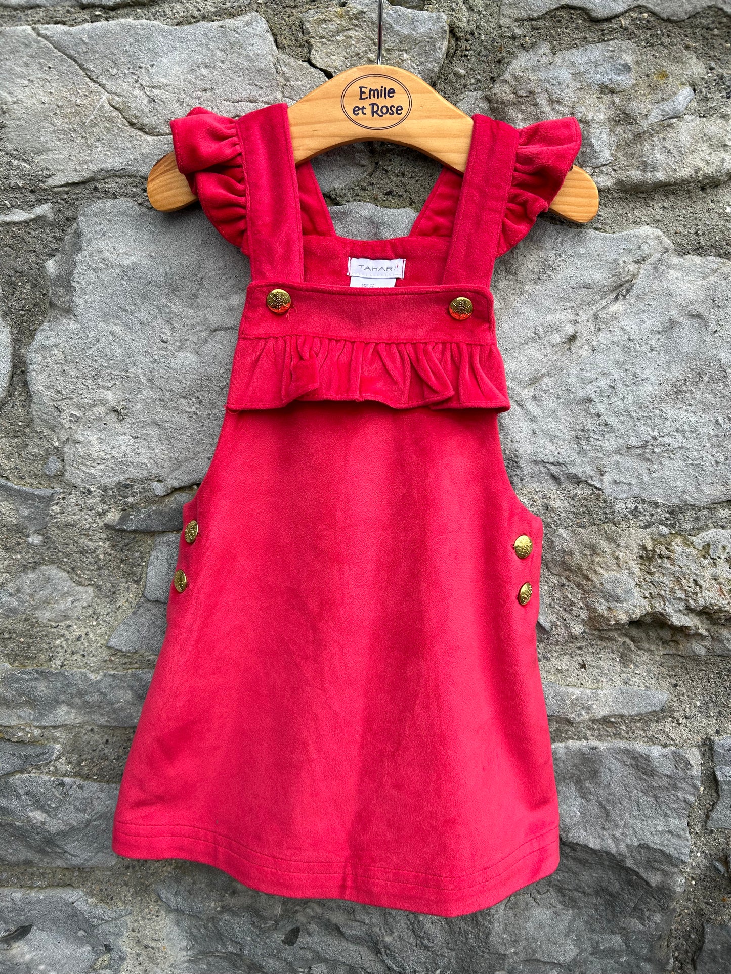 Red pinafore 18-24m (86-92cm)