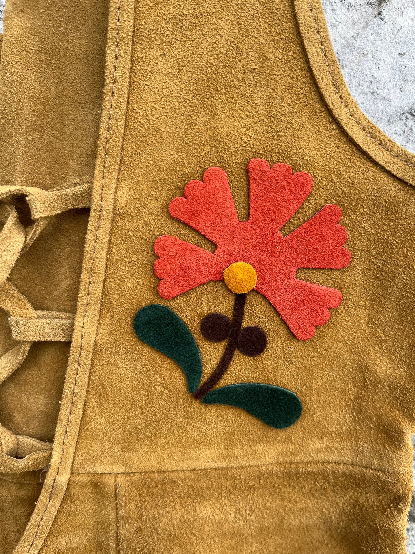 80s suede brown pinafore 6y (116cm)