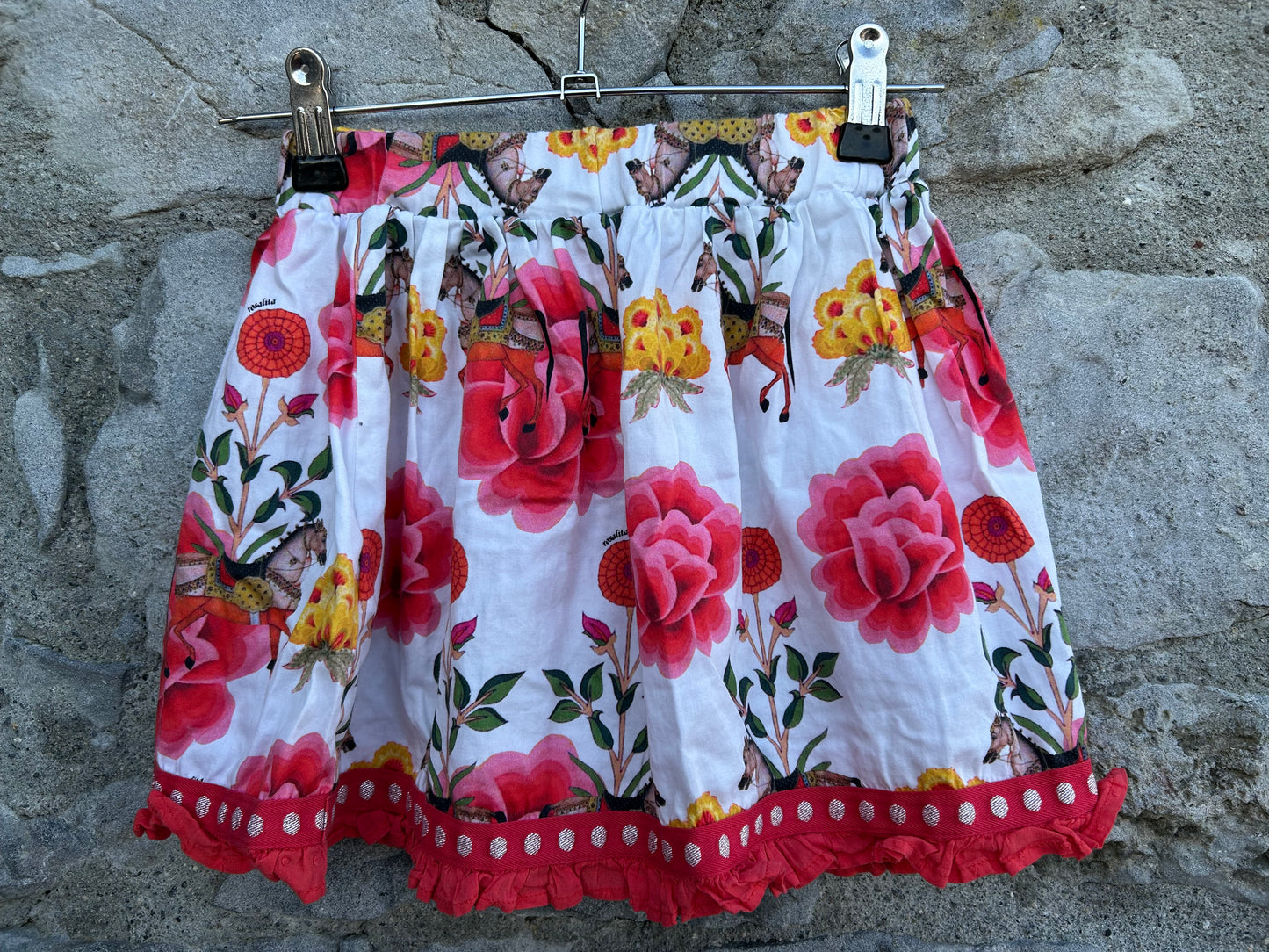 Flowers&horses skirt 5-6y (110-116cm)
