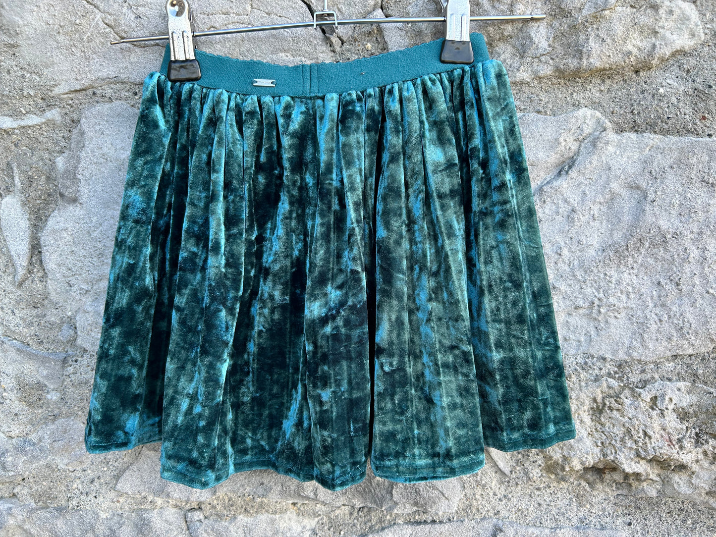 Petrol crushed velvet skirt 4y (104cm)