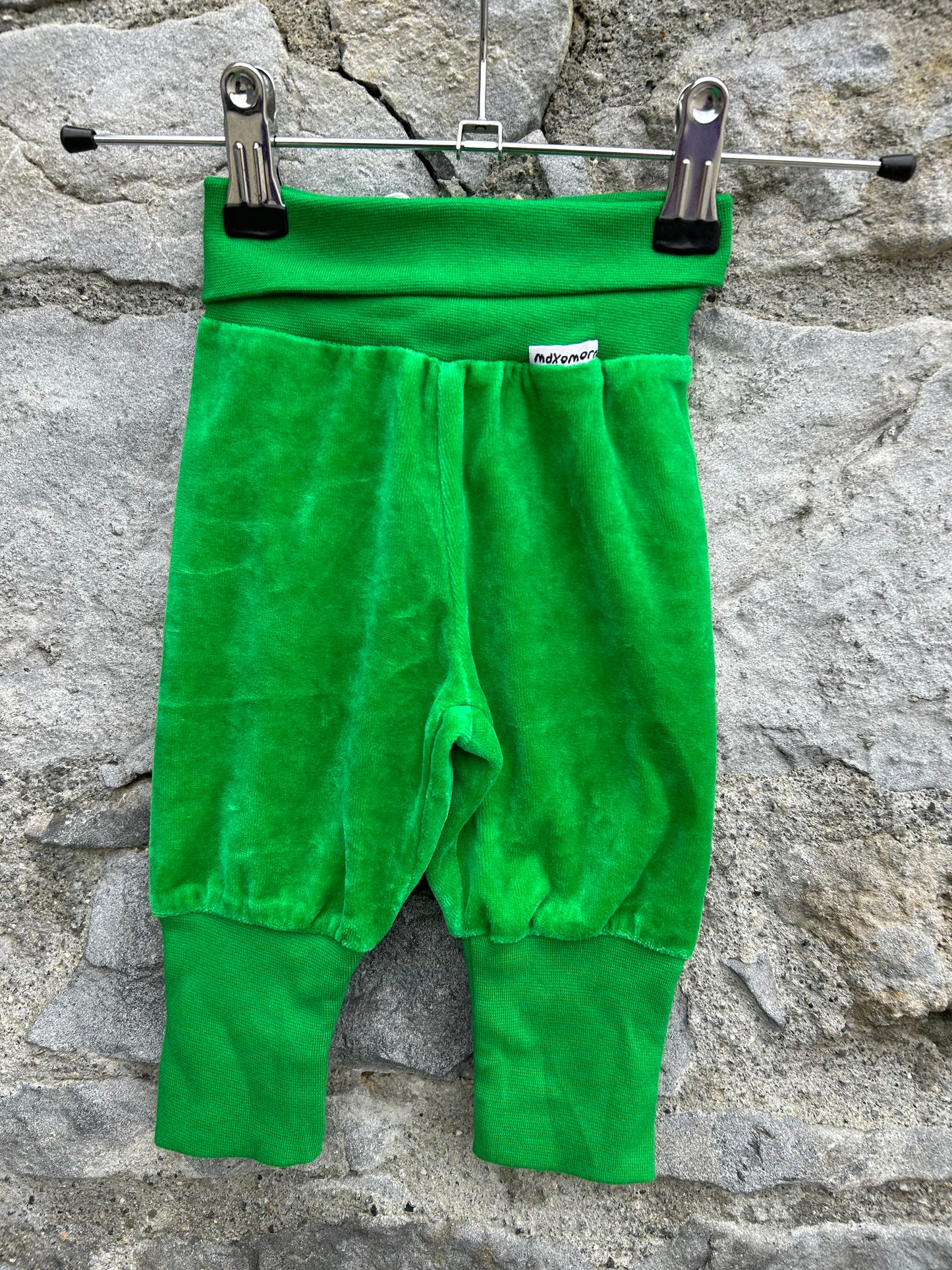 Green velour rib pants 0-3m (56-62cm)