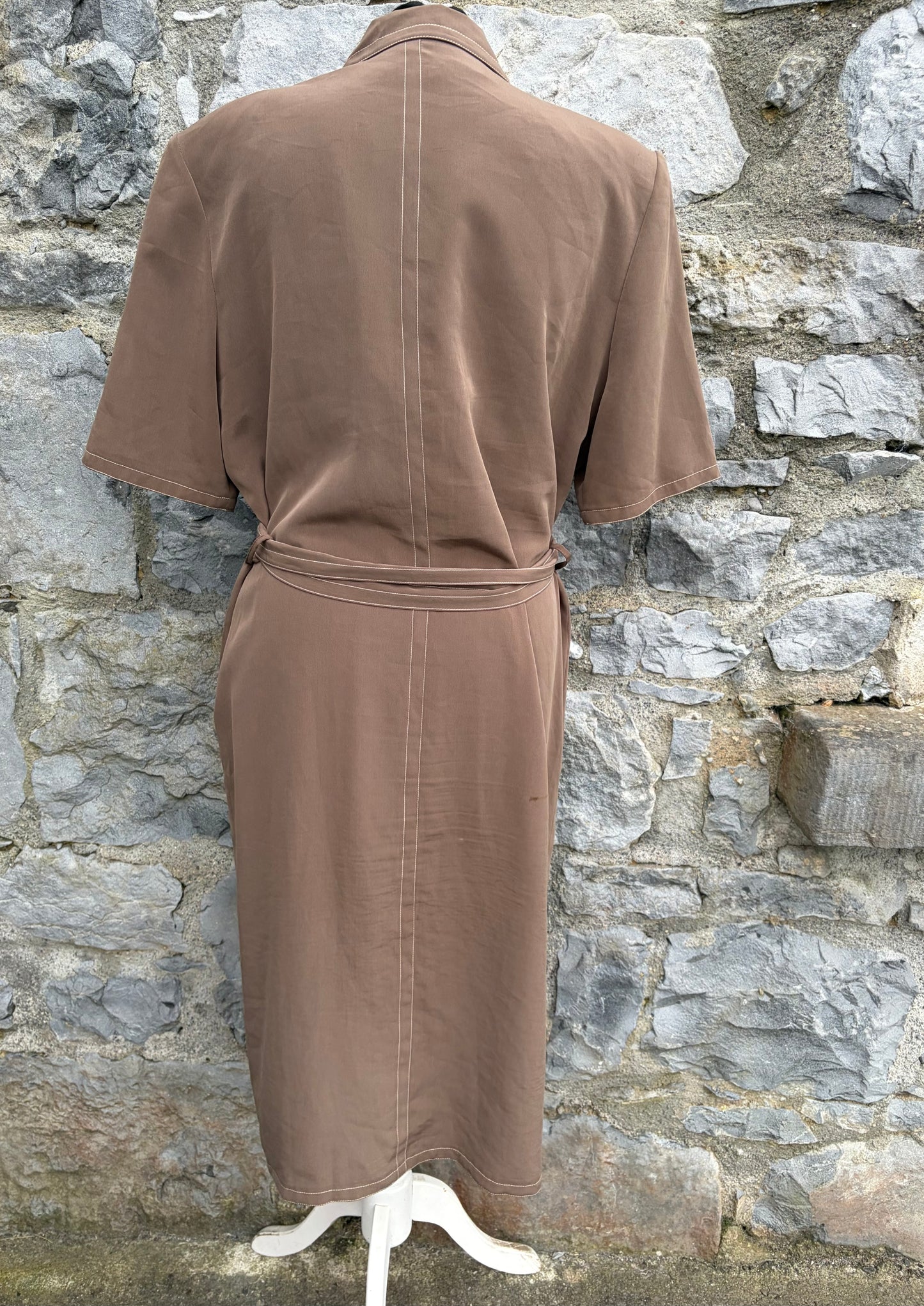 80s brown double-breasted dress uk 14-16