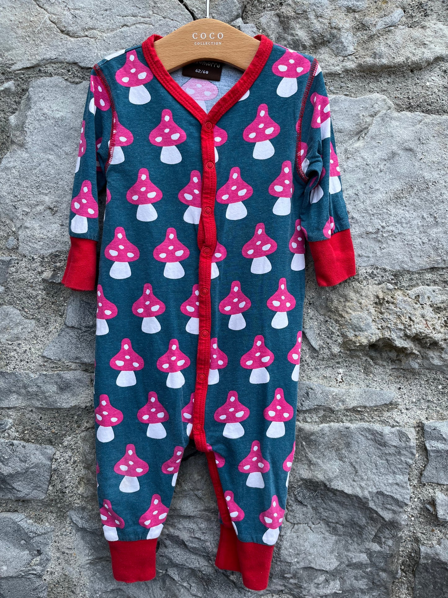 Mushroom navy onesie 3-6m (62-68cm)