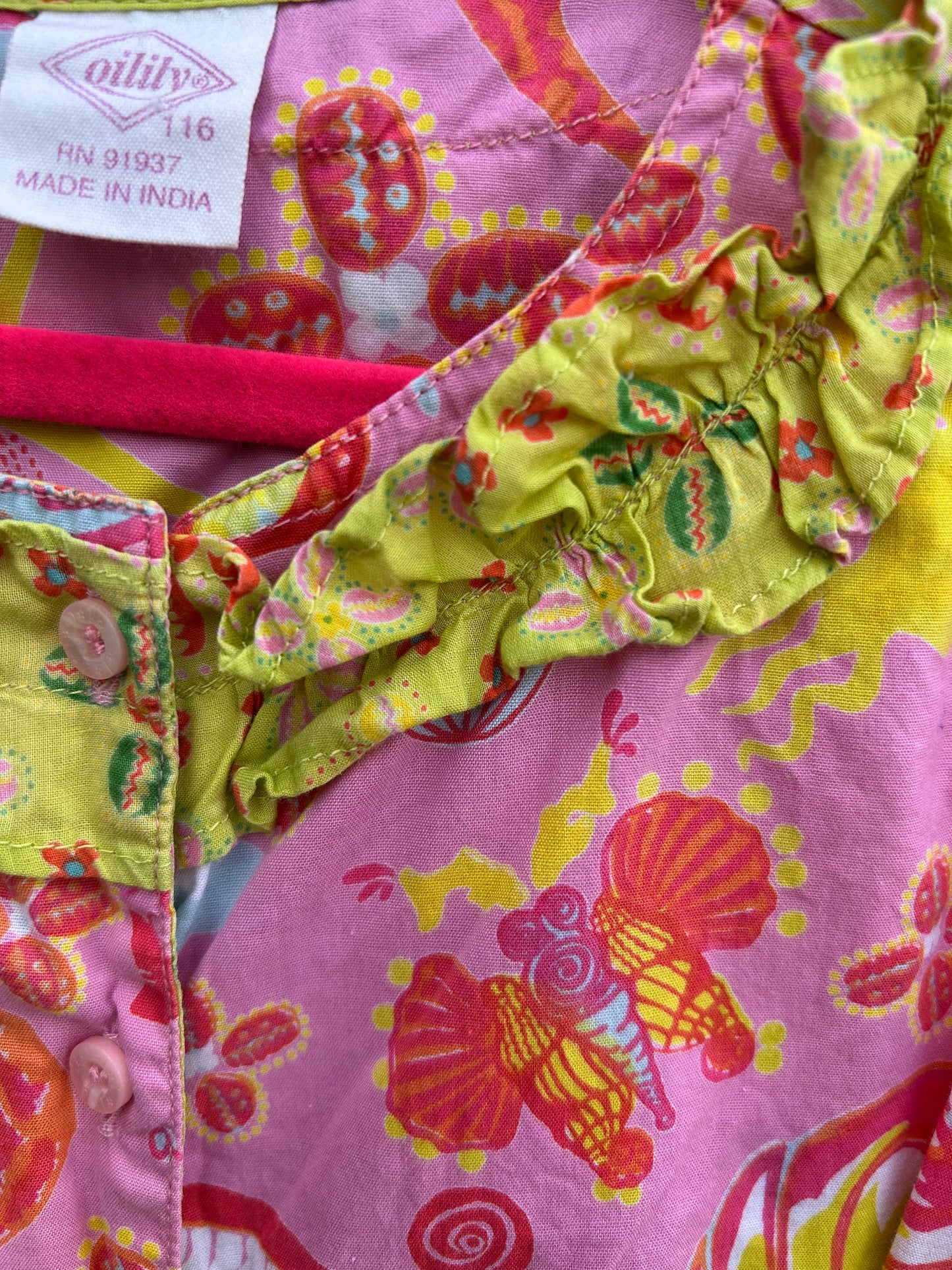 Pink sea life cropped shirt 5-6y (110-116cm)