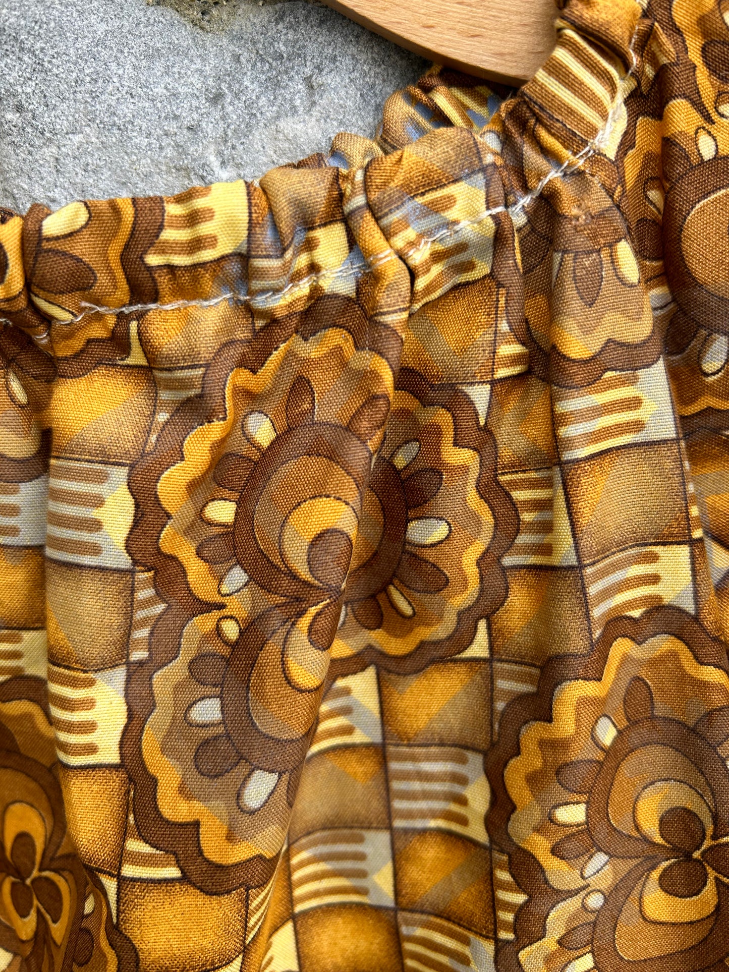 Brown check&flowers top 6-7y (116-122cm)