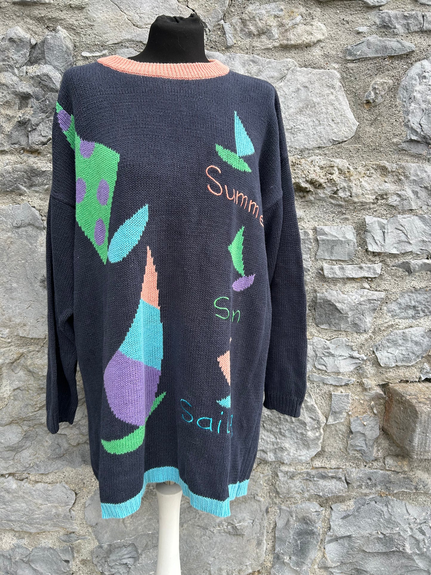 80s summer sail jumper Large
