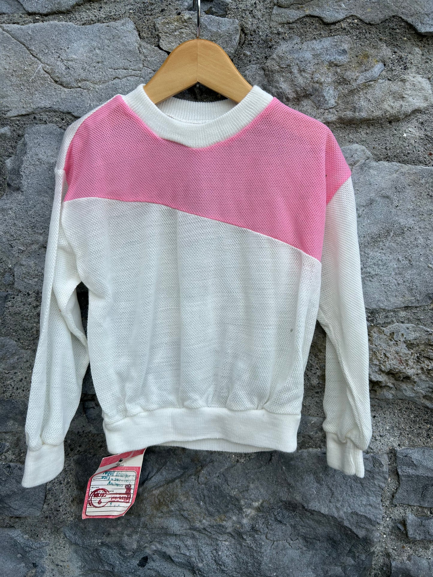 80s pink&white top 3-4y (98-104cm)