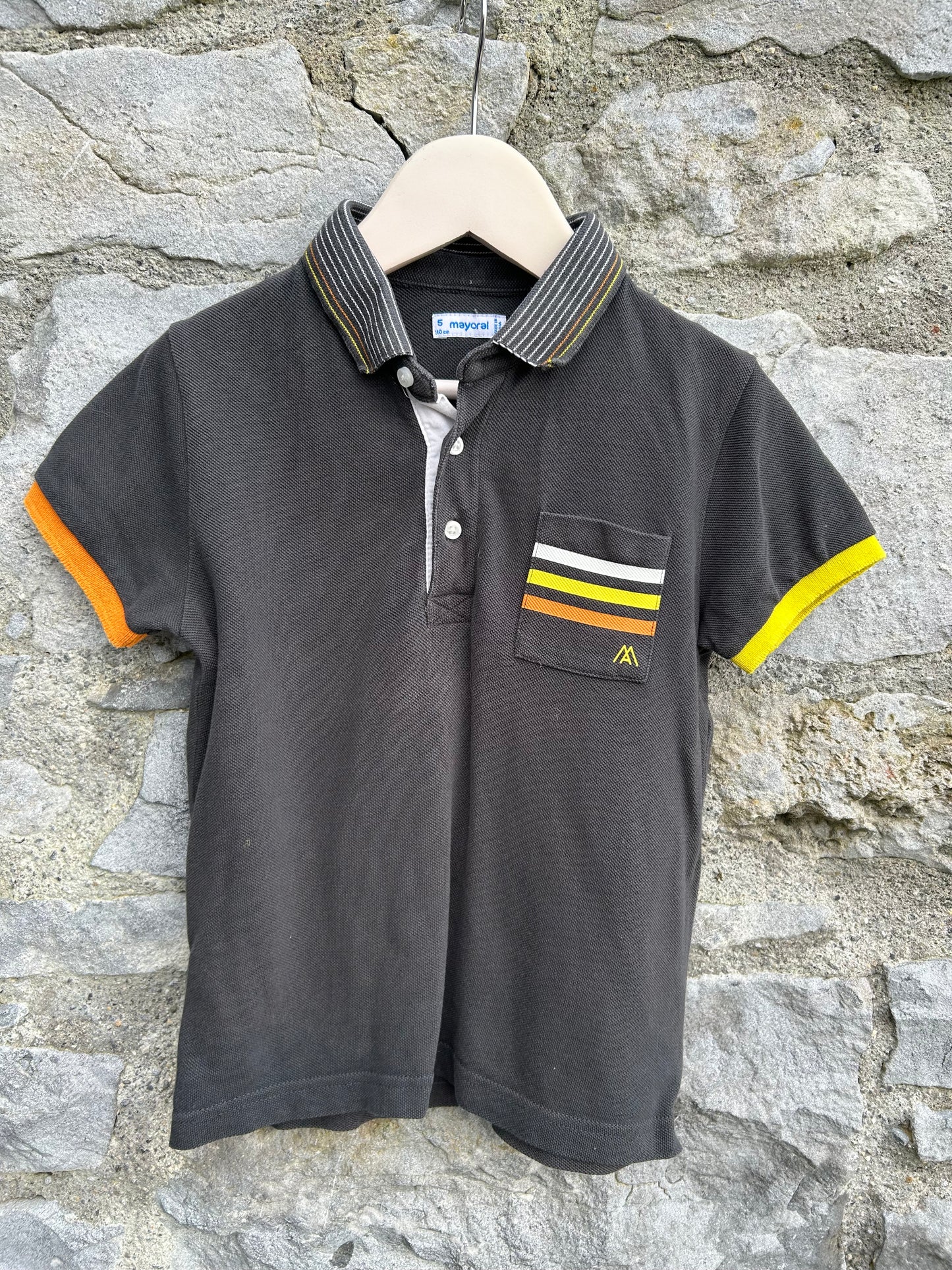 Charcoal polo top 4y (104cm)