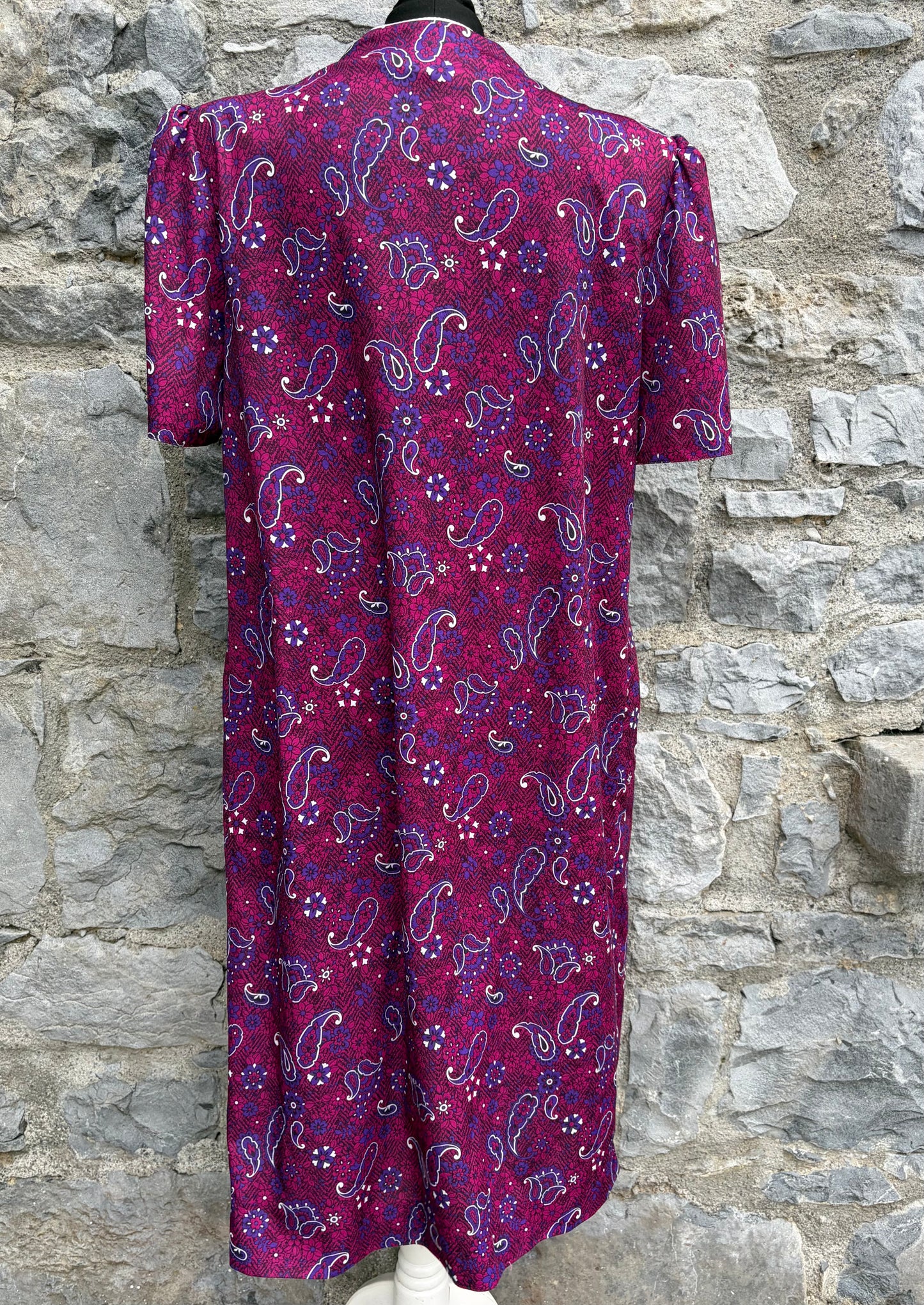 80s Paisley pink dress uk 16