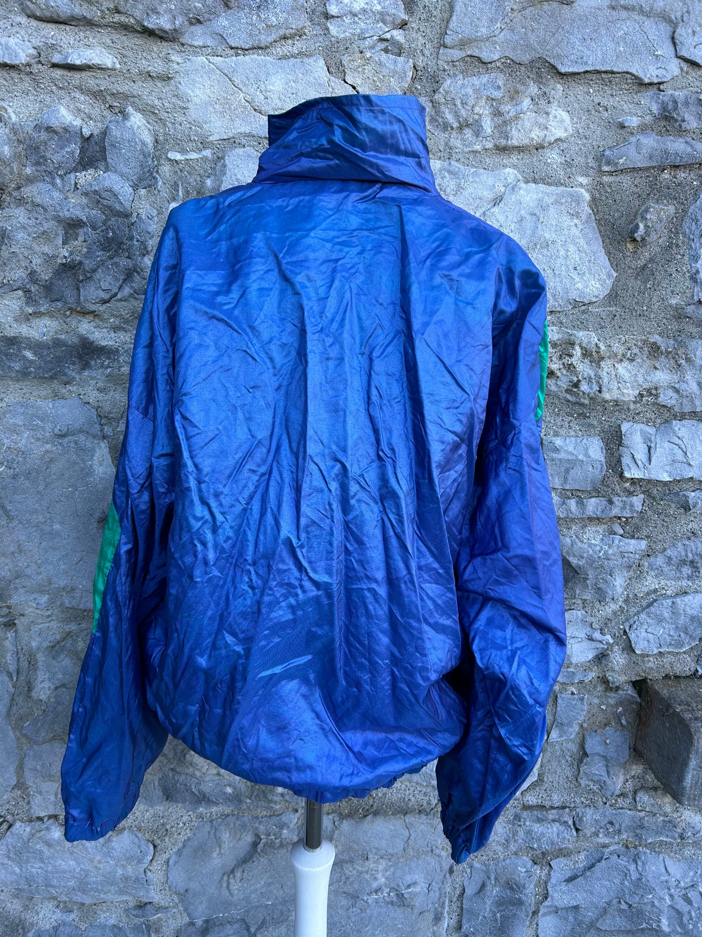 80s blue&green shell jacket S/M