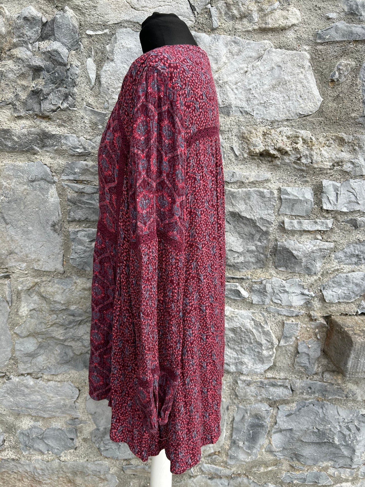 Maroon floral tunic uk 18