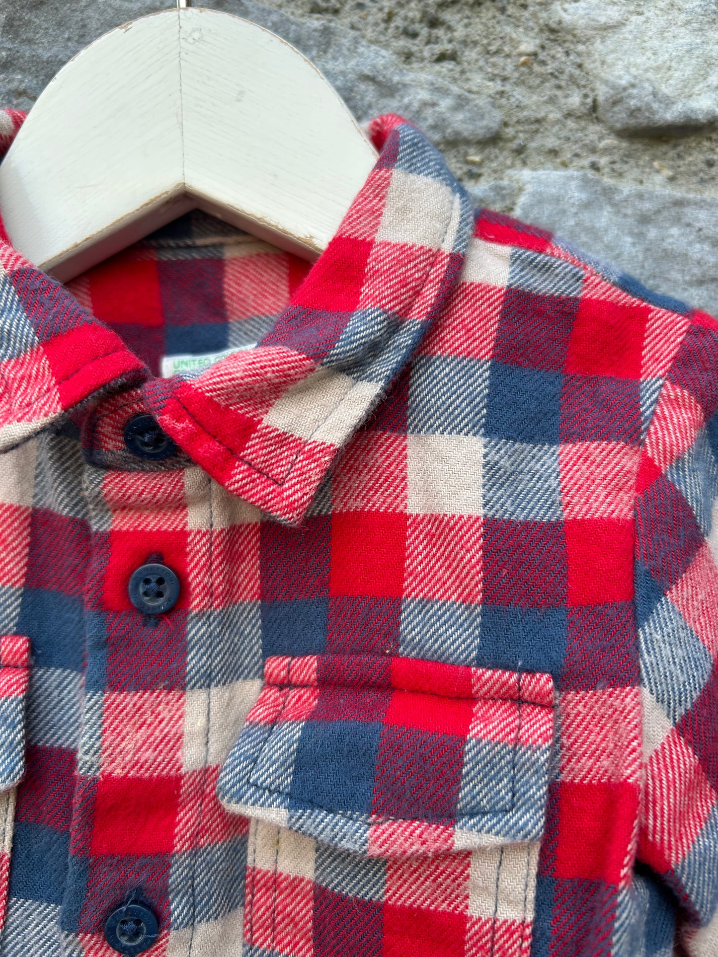 Red check flannel shirt 3-6m (62-68cm)