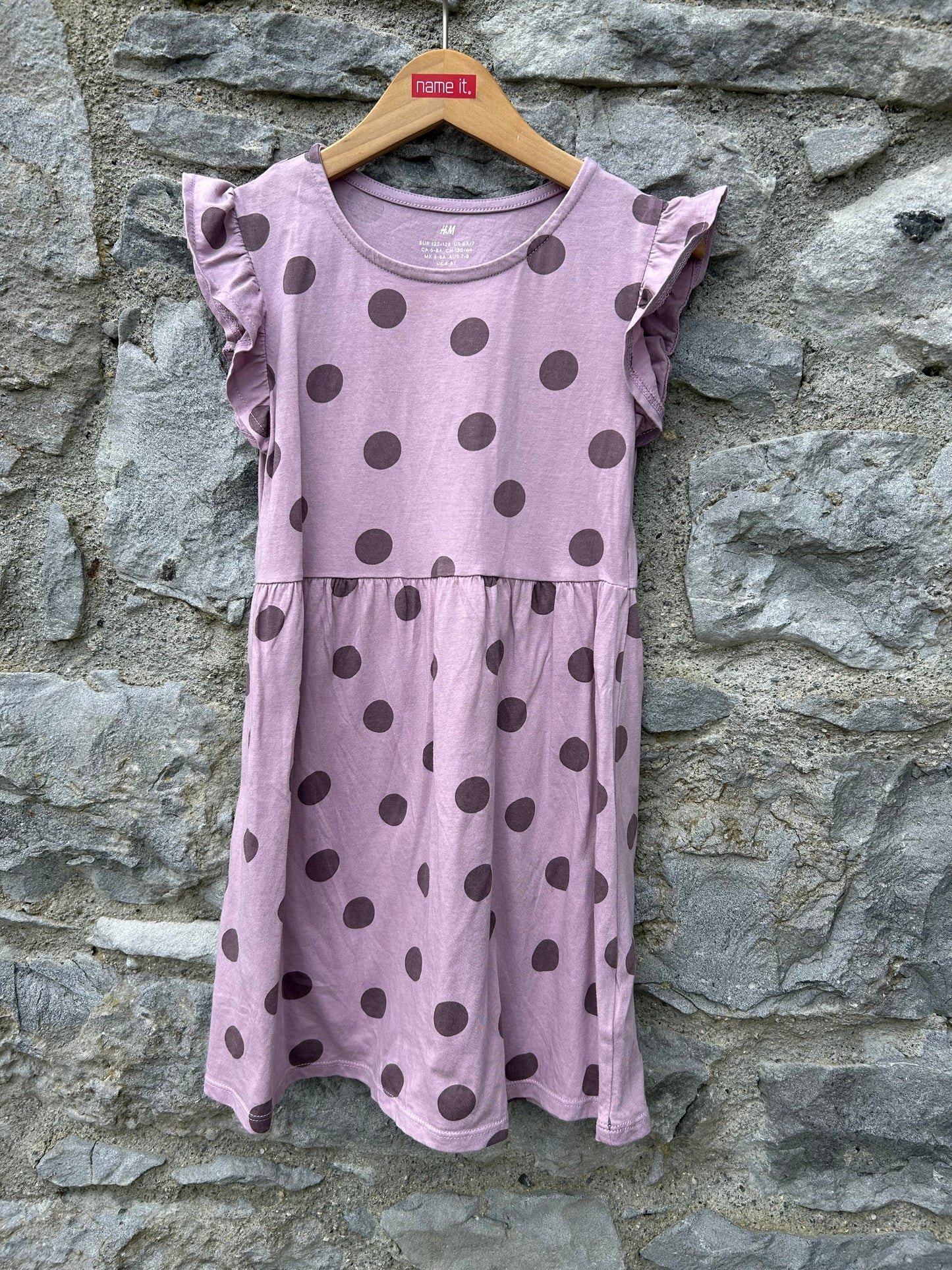Mega dots pink dress 6-7y (116-122cm)
