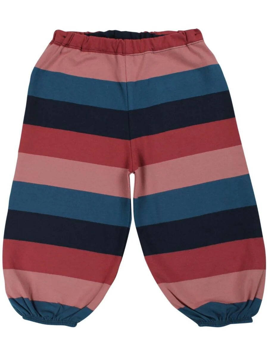 Pink&petrol stripy baggy pants 4-5y (104-110cm)
