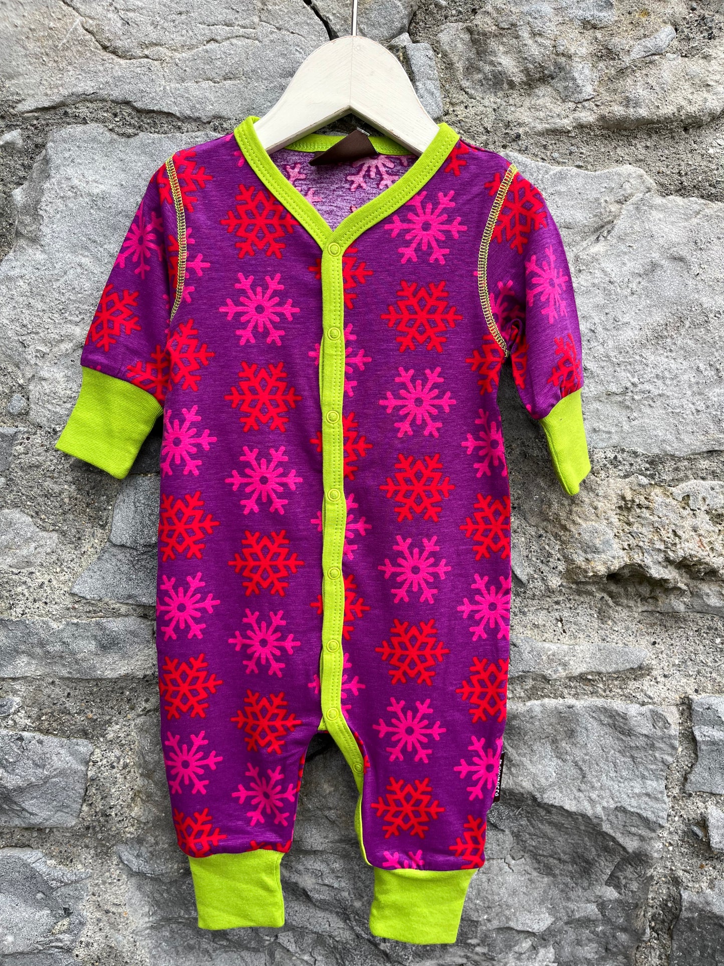 Pink snowflakes onesie 0-1m (50-56cm)