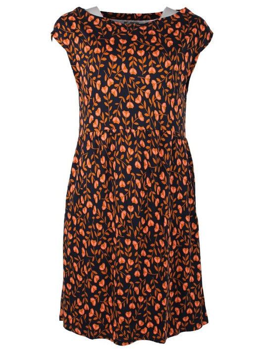 Pink flowers navy dress uk 10-12