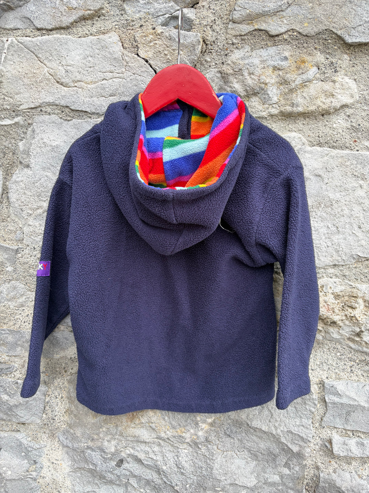 Rainbow sheep fleece hoodie 4y (104cm)