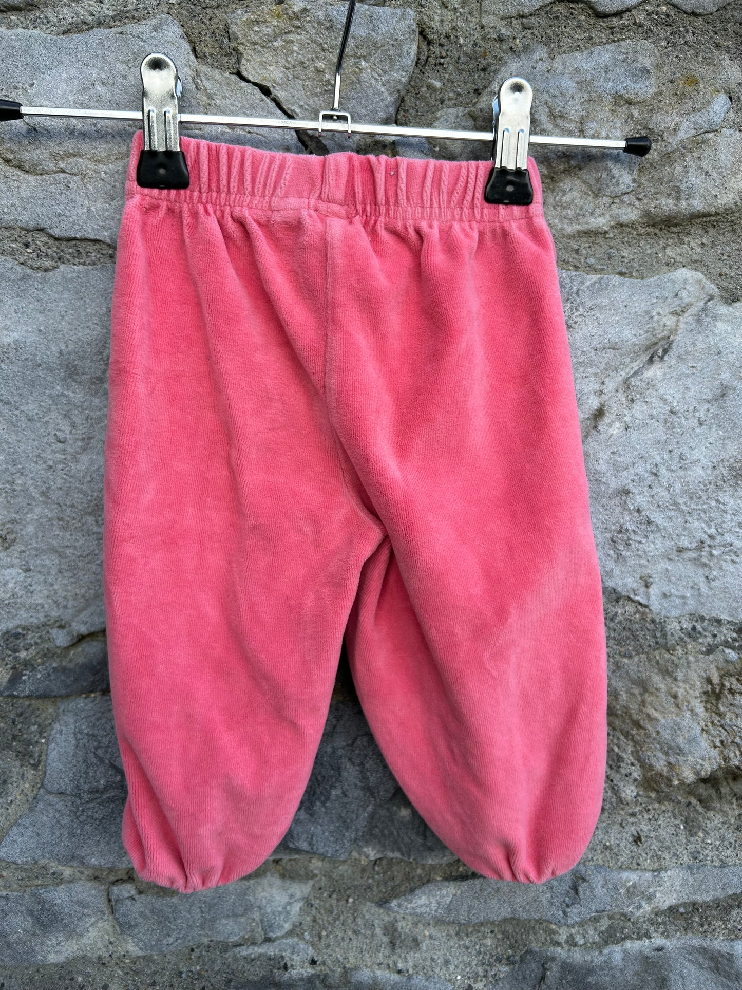 Pink velour pants 3-6m (62-68cm)