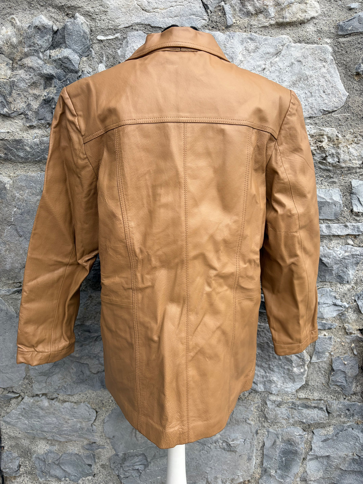 80s tan leather jacket uk 10-12