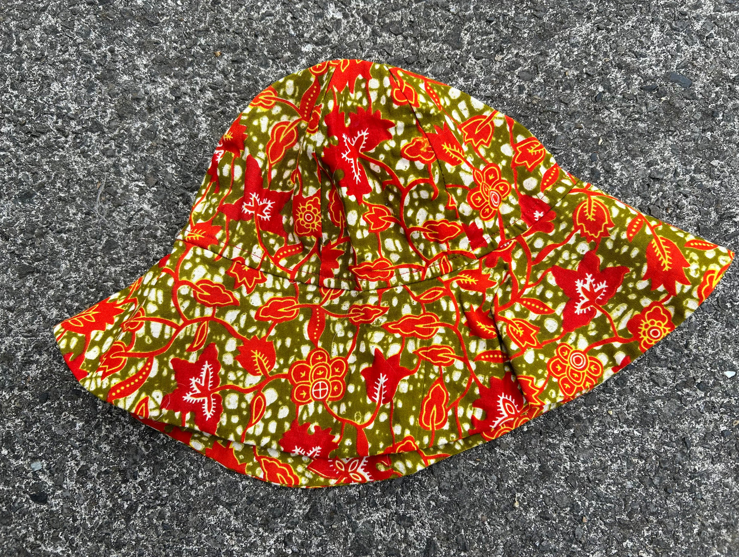 Orange flowers sun hat 2-4y (92-104cm)