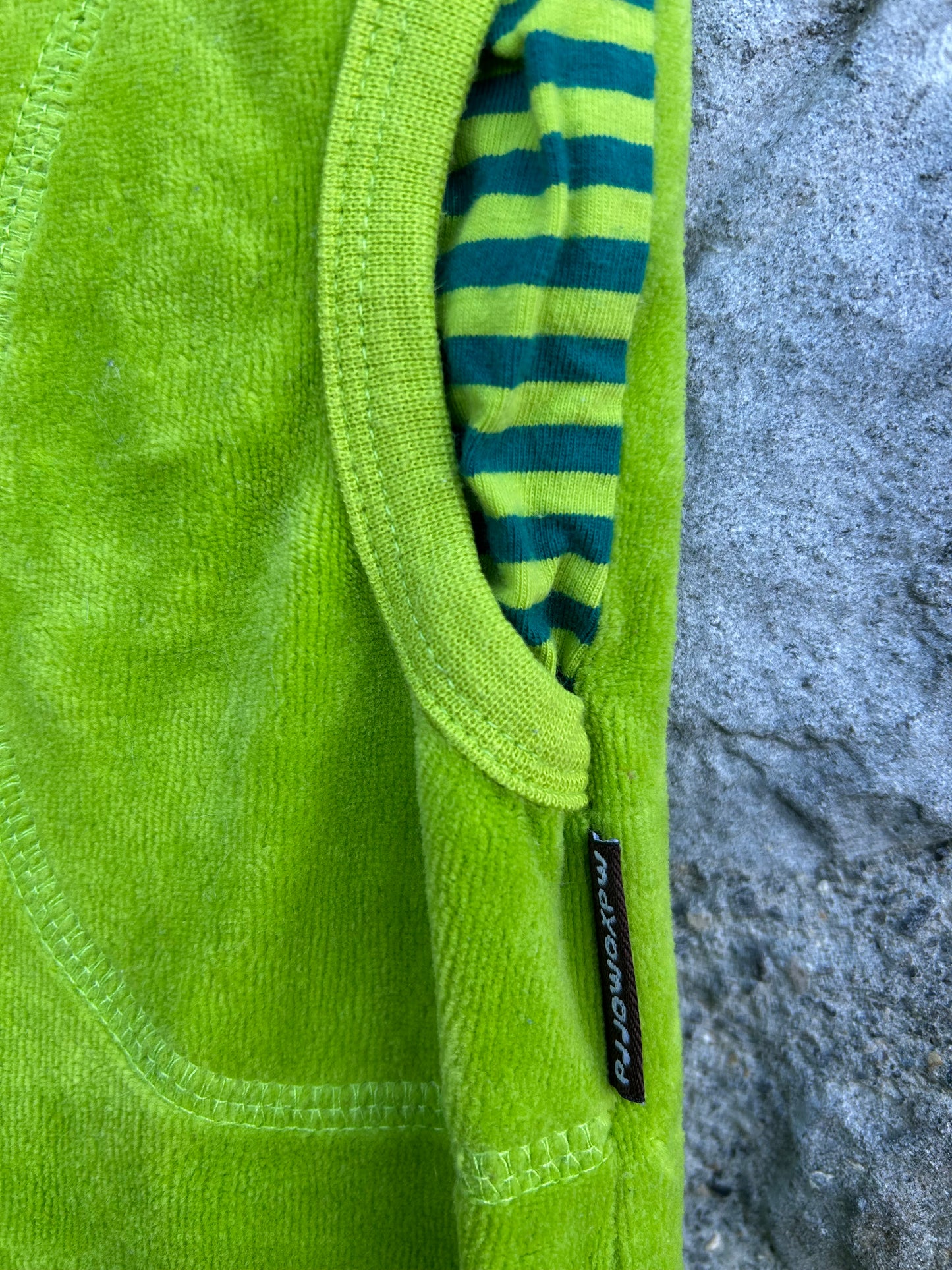 Lime green velour pants 3-6m (62-68cm)