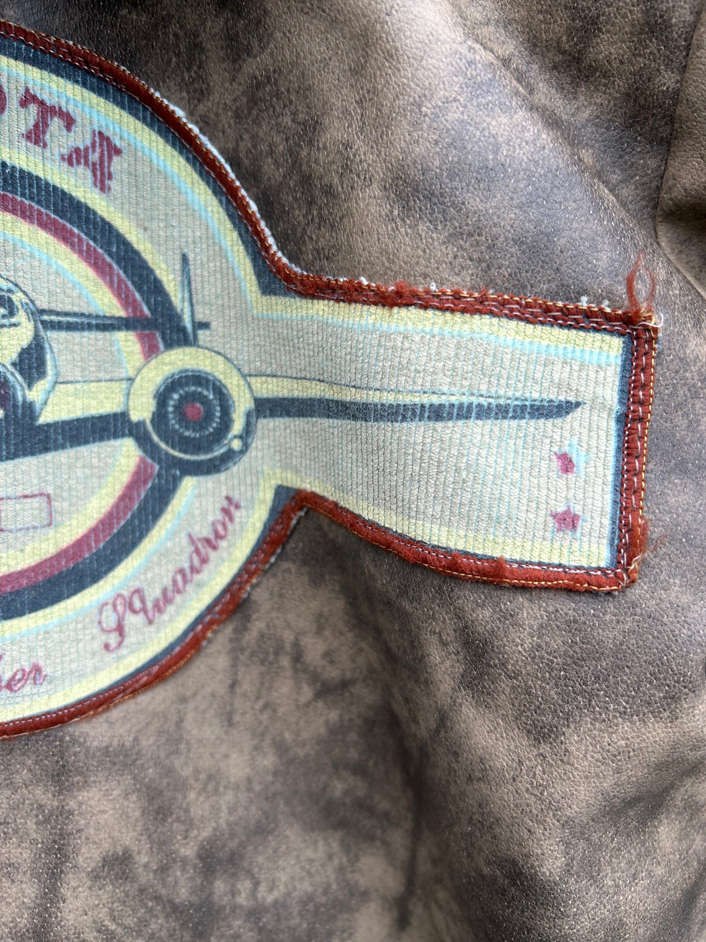 80s brown leather hooded aviator jacket 18-24m (86-92cm)