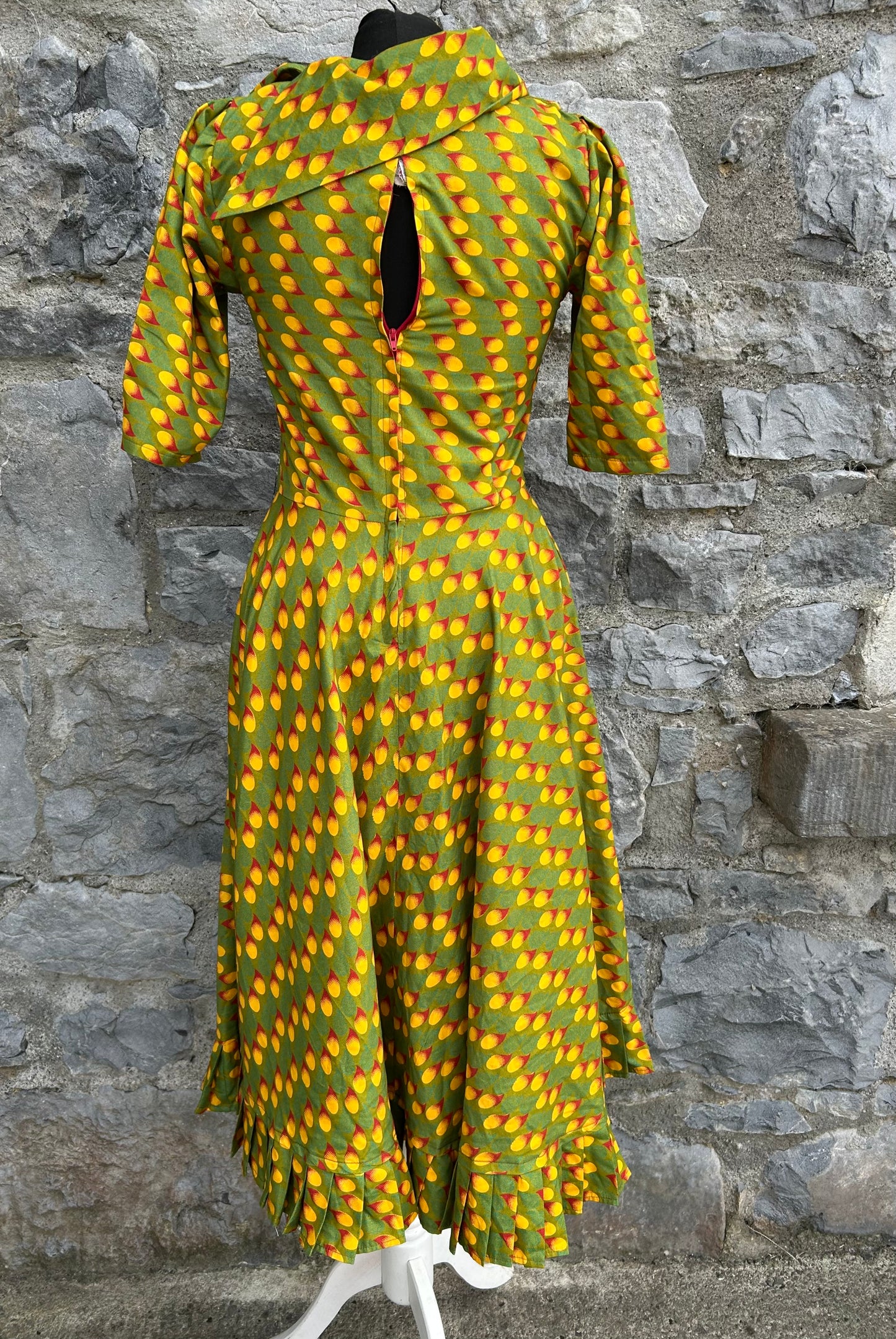 Yellow drops green dress uk 4-6