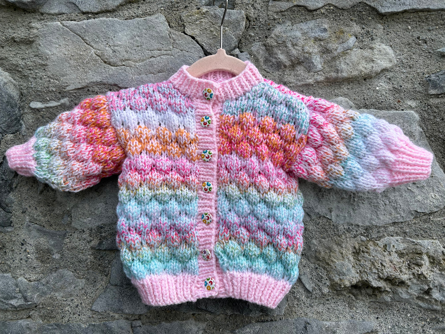 Colourful bubble knit cardigan 3-6m (62-68cm)