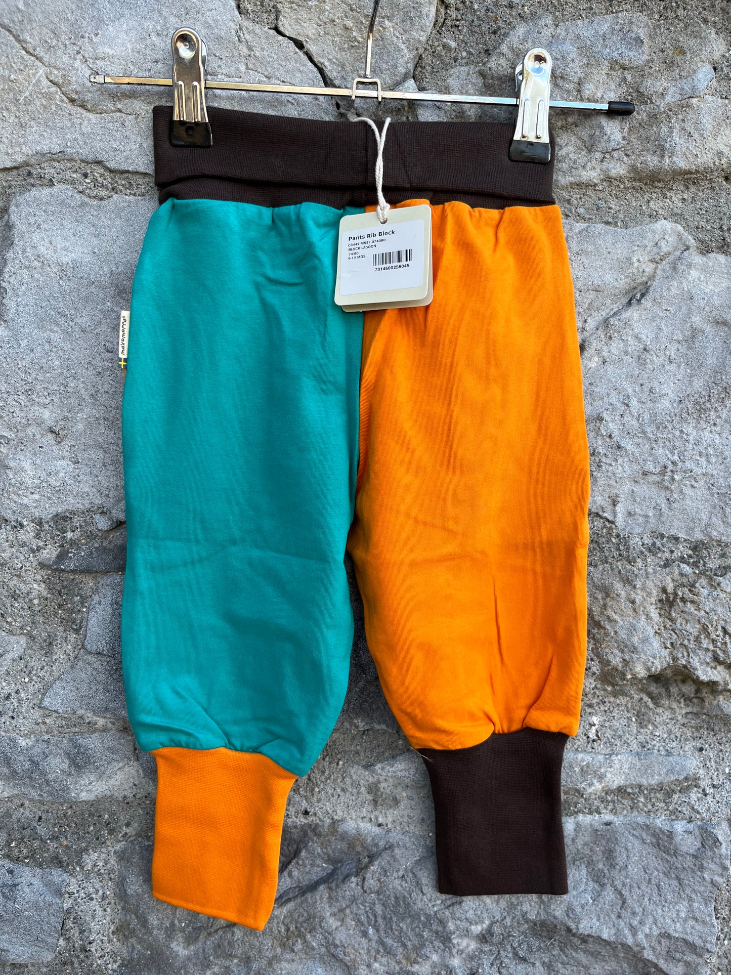 Block lagoon rib pants 9-12m (74-80cm)