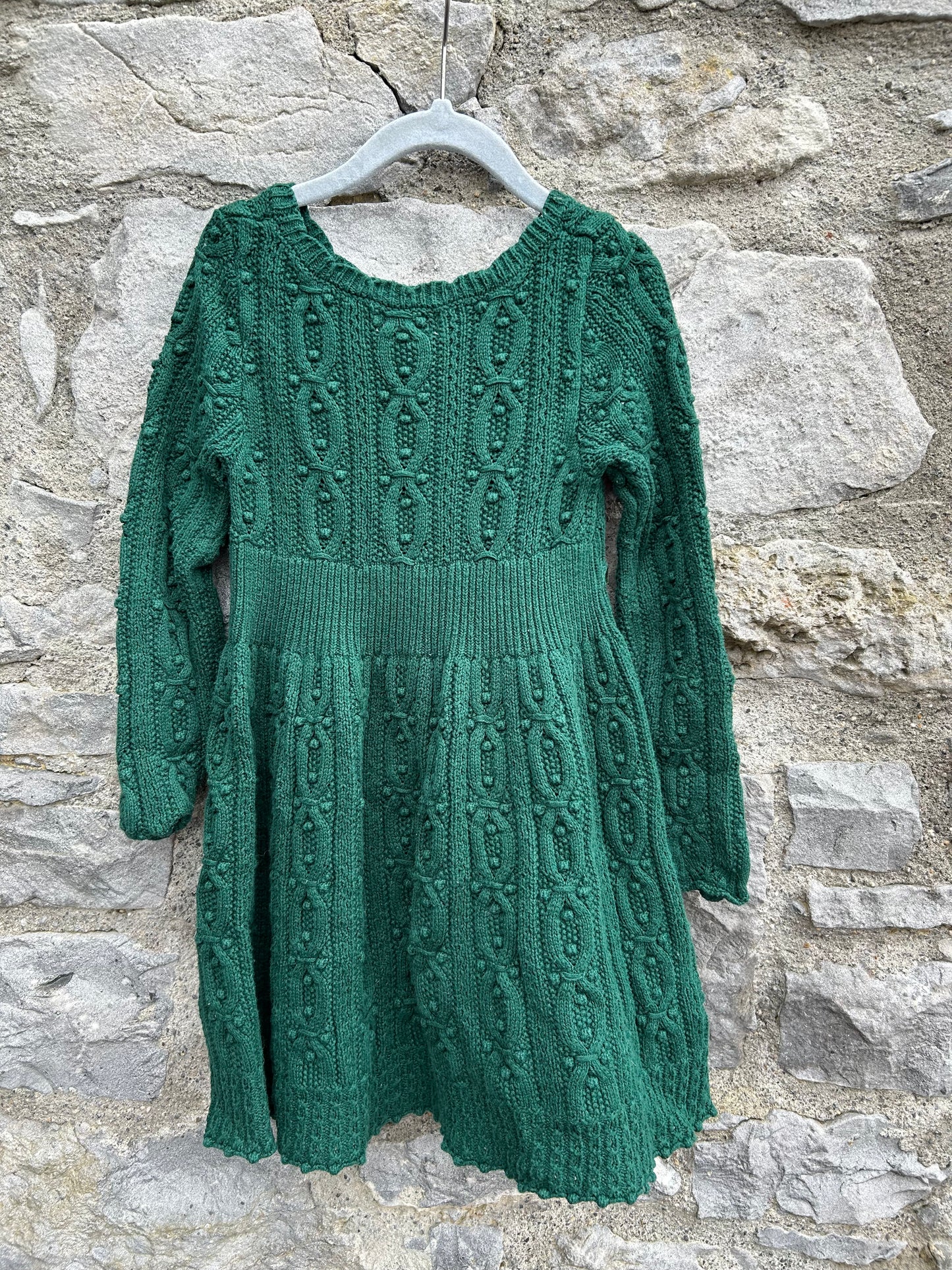 Green knitted dress 5-6y (110-116cm)