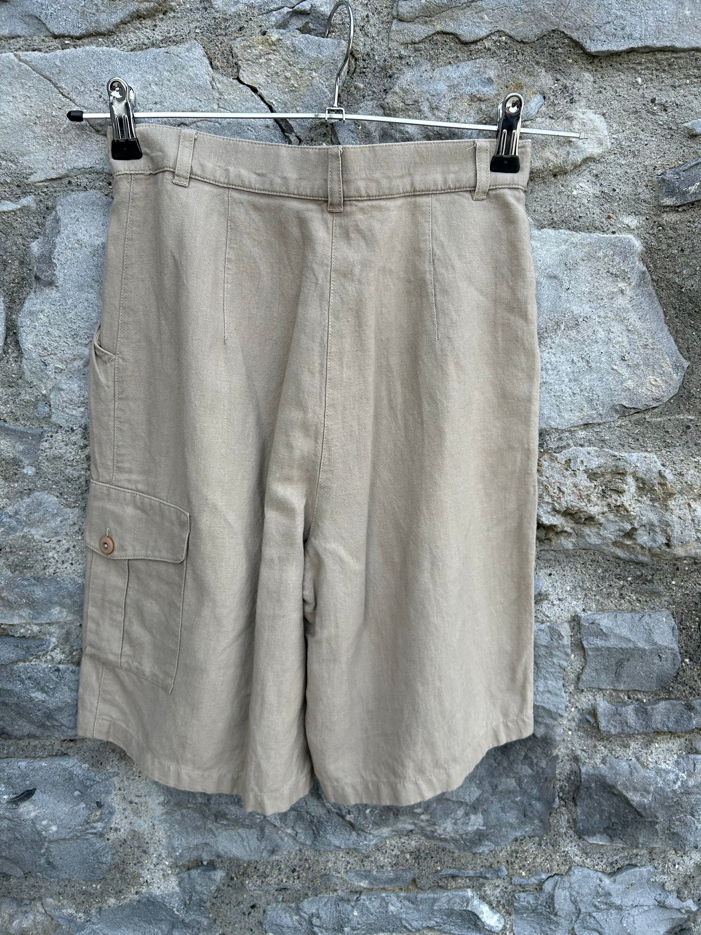 90s beige linen shorts uk 6