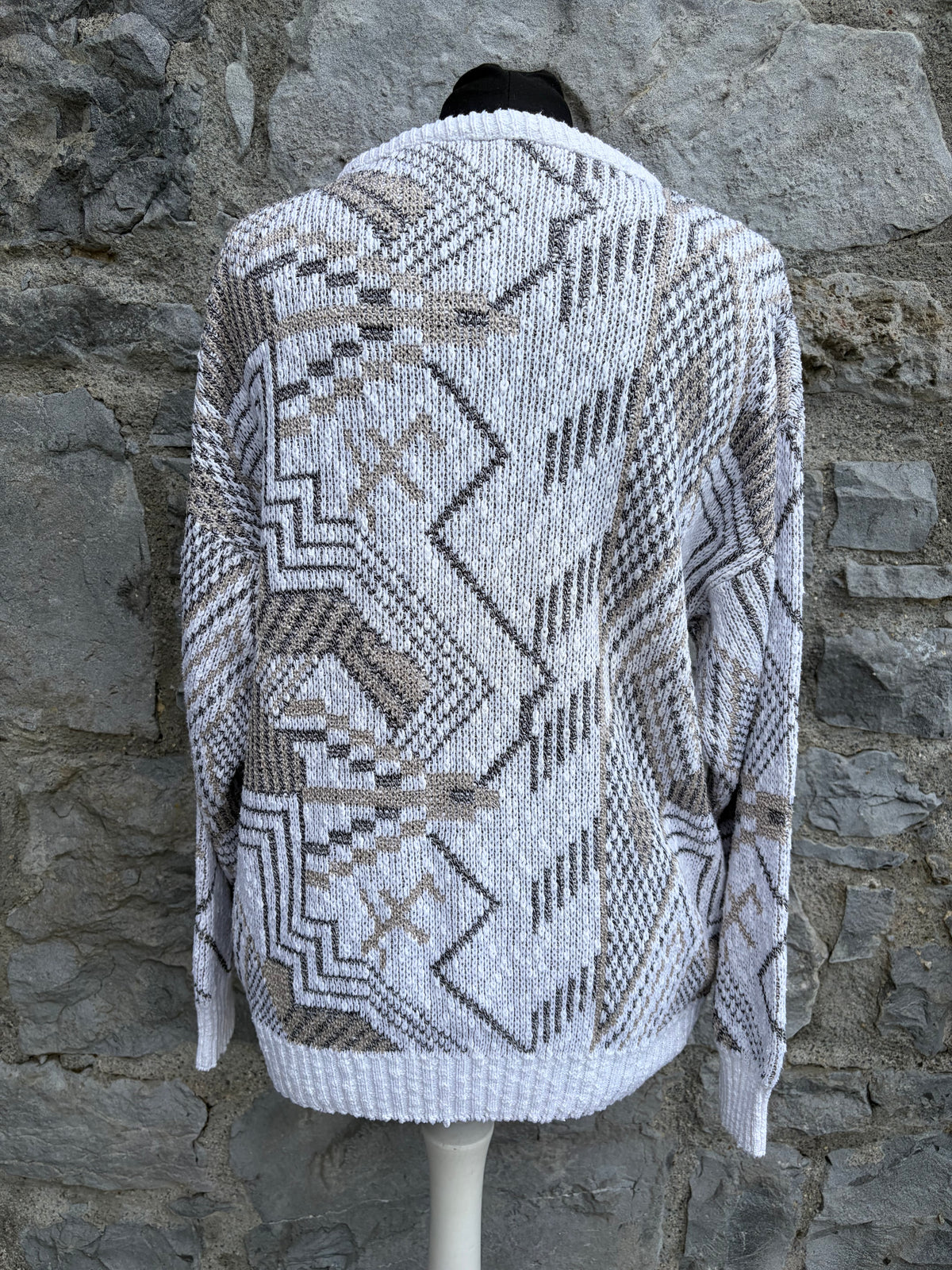 90s grey geometric jumper Medium